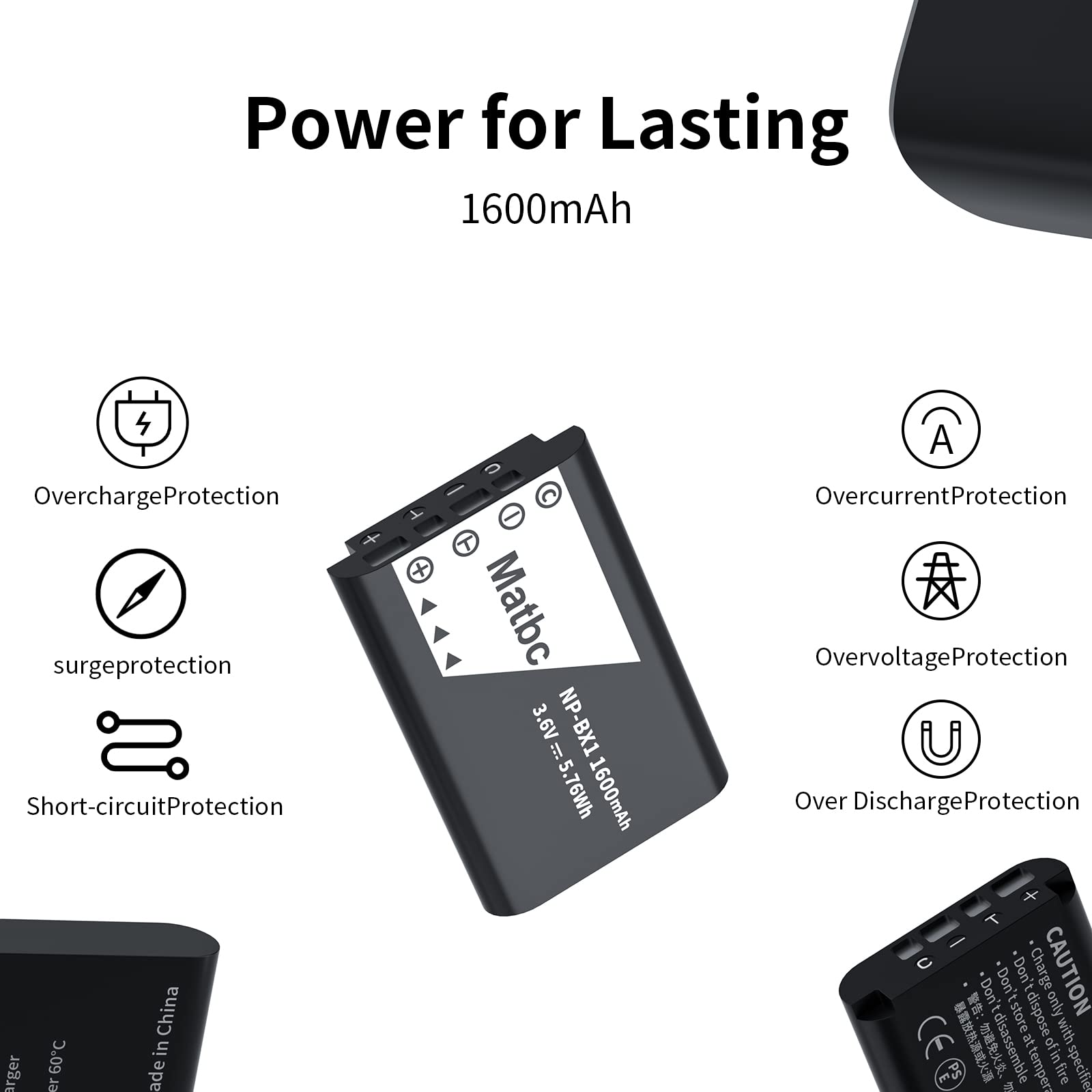 Matbc 1600Mah Replacement For Sony Np Bx1 Battery 2 Pack And 3 Channel Sony Battery Charger Compatible For Sony Np Bx1/M8,Zv 1,