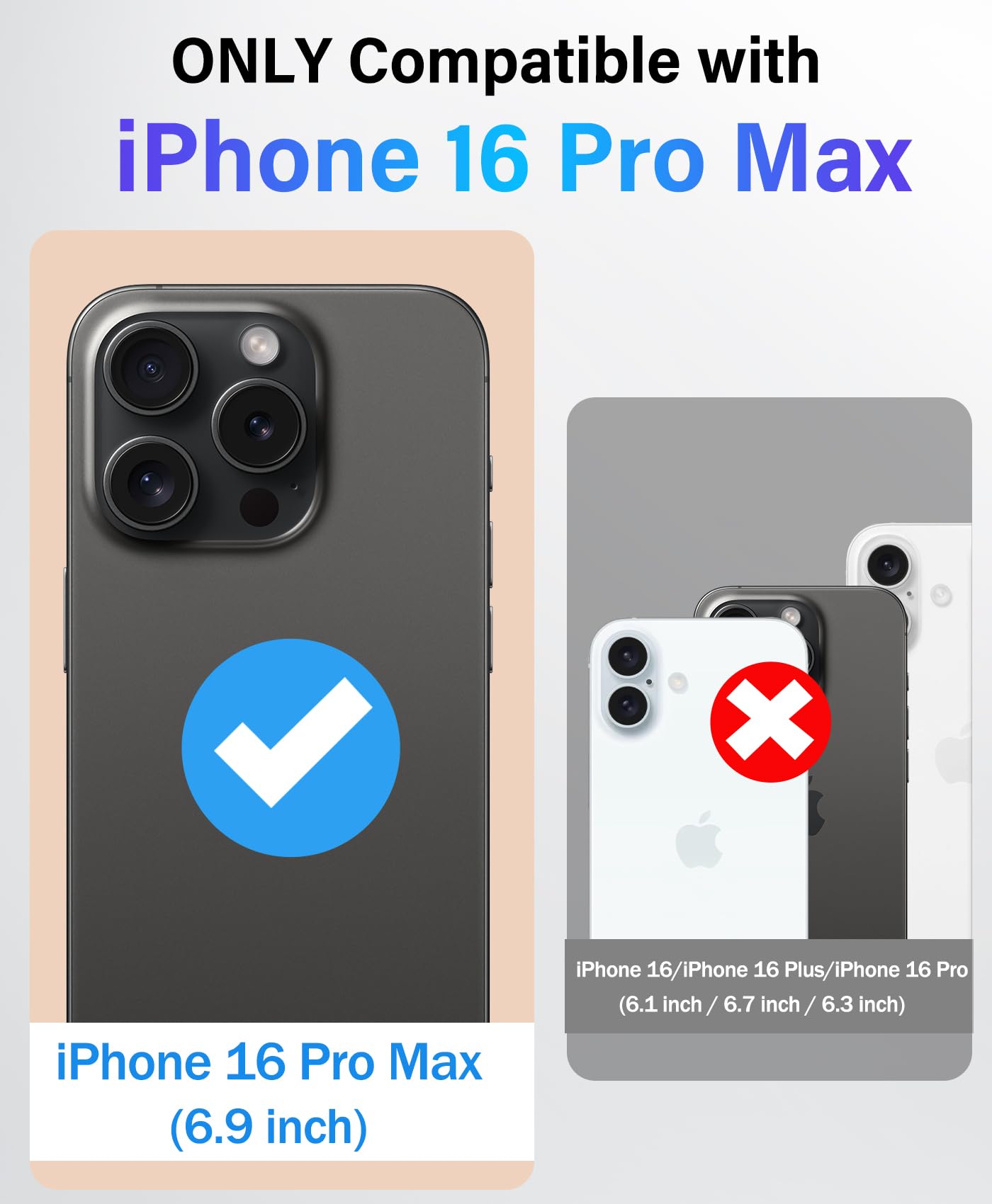 Vihibii For Iphone 16 Pro Max Case With Kickstand & Slide Camera Cover, [Compatible With Magsafe], Military Grade Drop Protectio