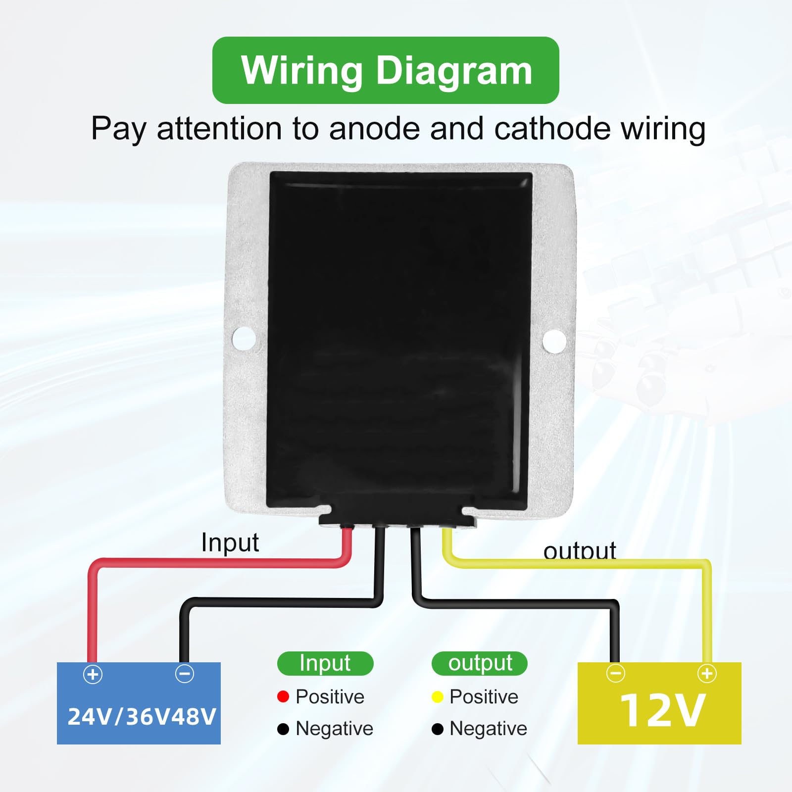 10A 120W Golf Cart 18V 20V 24V 36V 48V Step Down To Dc 12V Converter Voltage Regulator Reducer Power Buck Converter With Fuse Wa