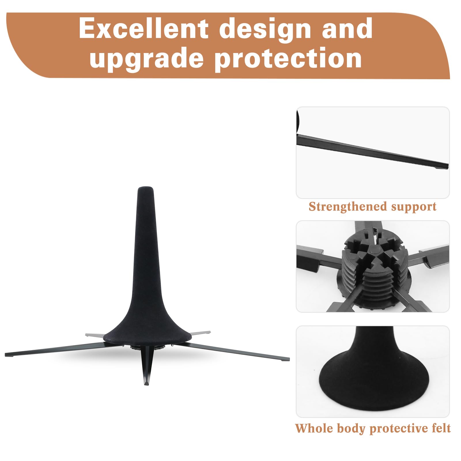 Eastrock Portable Trumpet Stand Holder Metal With 5 Leg Foldable Detachable Trumpet Holder Stable Metal Legs Cleaning Kit For Tr