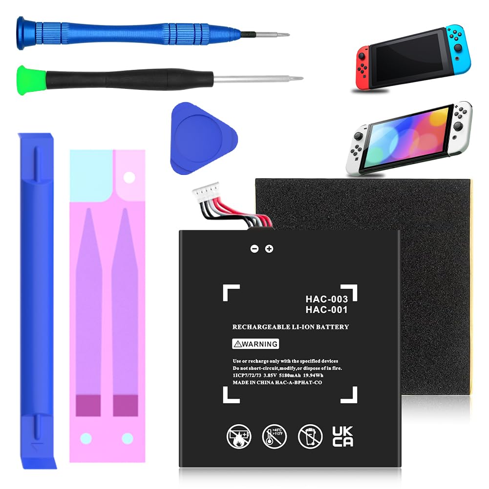 BOANV [5180 mAh] HAC-003 Battery Replacement Compatible with Nintendo Switch Console Handhold HAC-001, High Capacity Nintendo Sw