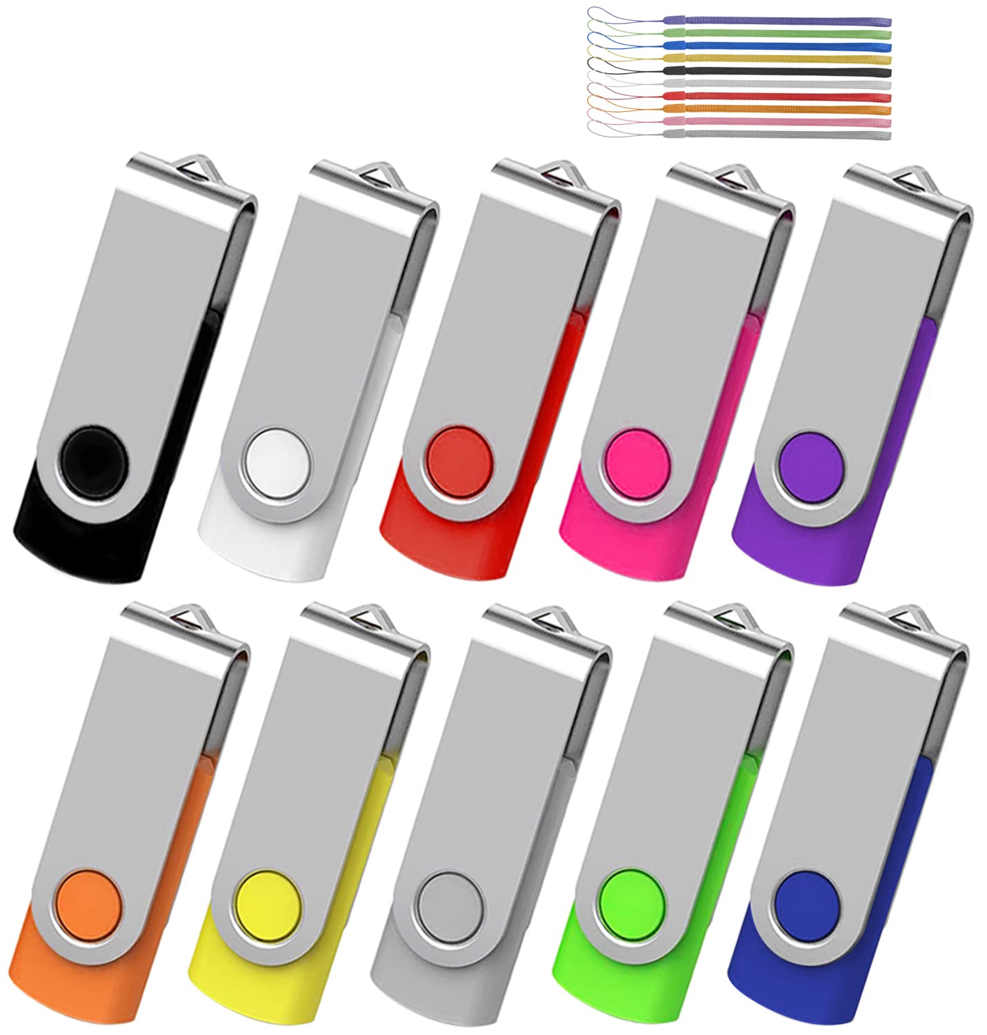 Aretop 2Gb Usb Flash Drive 10 Pack 2Gb Stick Pen Drive Memory Stick Usb2.0 Pendrive 2Gb Thumb Drive Bulk For Fold Data Storage Memoria Usb 2Gb (Bulk 10 Pcs   Mixed Colors Black/Blue/Purple/Green/Red)