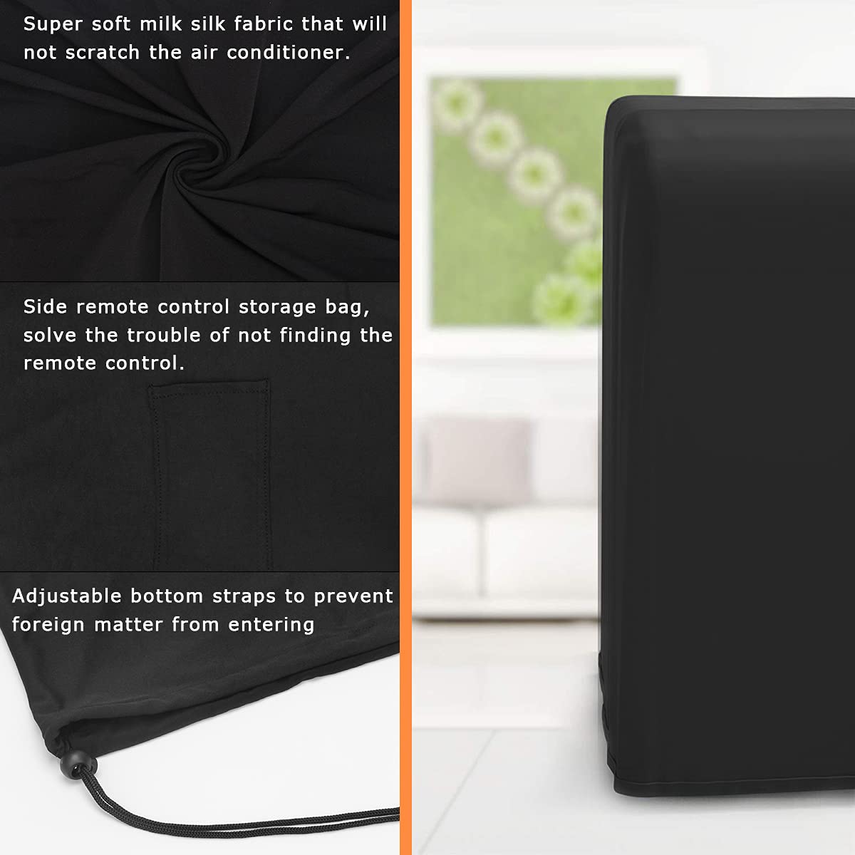 Luxiv Portable Air Conditioner Cover, Gray Portable Ac Unit Cover 15 X 18 X 30'' Anti Dust Compact Air Conditioner Storage Bags