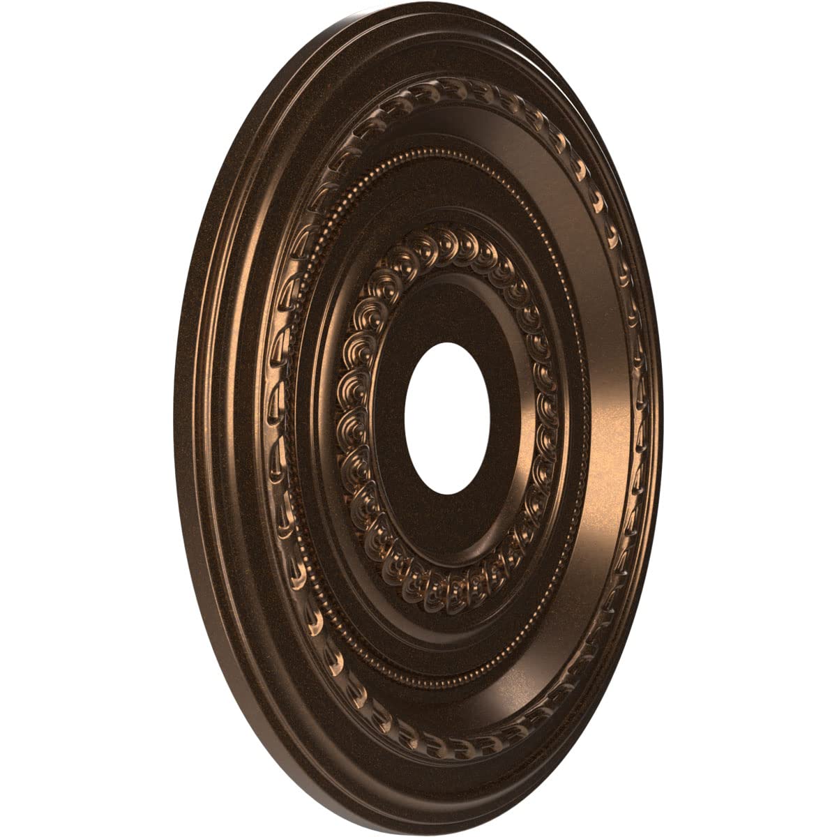 Ekena Millwork Cmp19Cocab Cole Thermoformed Pvc Ceiling Medallion (Fits Canopies Up To 5 1/8''), 19''Od X 3 1/2''Id X 1''P, Meta