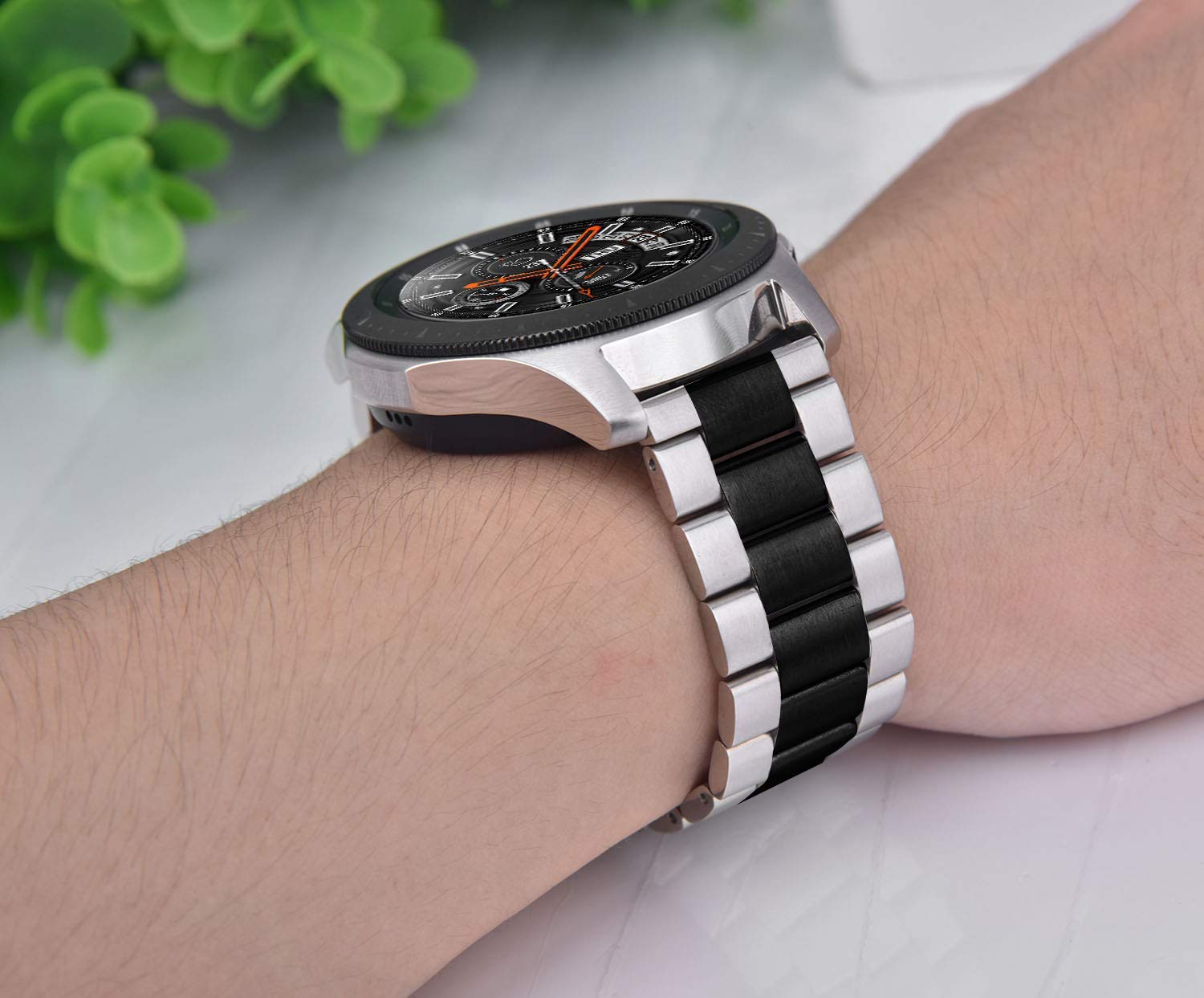 V Moro Strap Compatible With Galaxy Watch 46Mm(2019) Bands/Galaxy Watch 3 45Mm Band Men Solid Stainless Steel Replacement For Sa