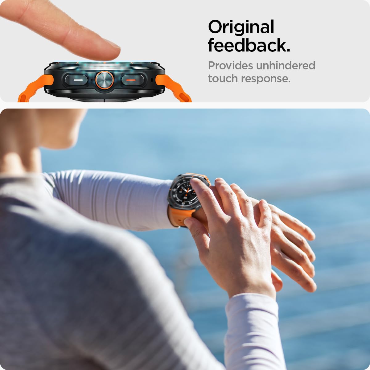 Spigen Tempered Glass Screen Protector [Glastr Ez Fit] Designed For Galaxy Watch Ultra   2 Pack