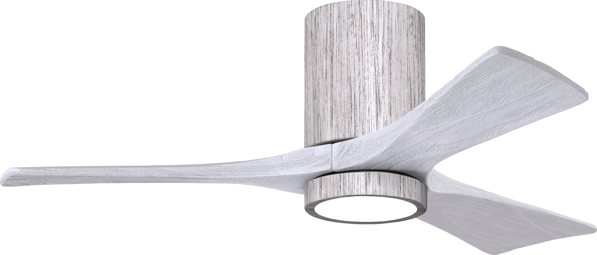 Matthews IR3HLK-BW-MWH-42 Irene 42 Indoor/Outdoor Damp Rated Flush Mount Ceiling Fan with LED Light and Remote & Wall Control, S