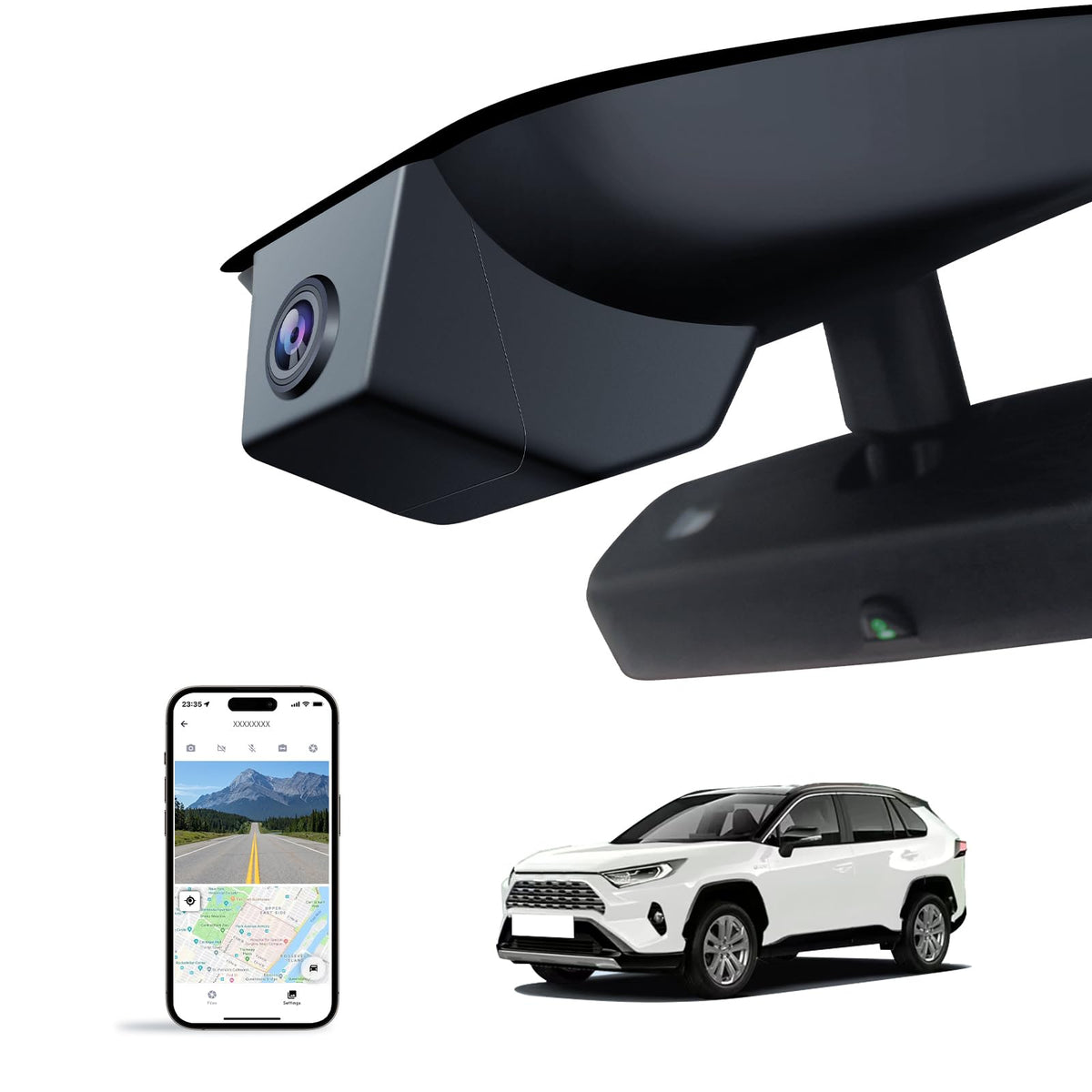 Kbsynt Front 4K Dash Cam For 2022 2023 2024 2025 Toyota Rav4 Hybrid Le Limited Se Adventure Xle Xse (Model B)(With Vent Hole),Oe