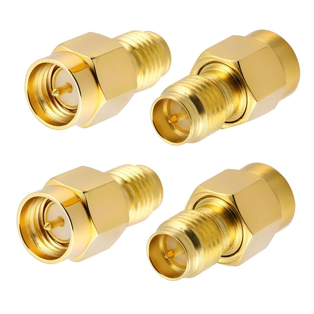 Coronir (4Pack Sma Adapter Sma Male To Rp Sma Female Jack Connector For Rf Coax Cable Wi Fi Antenna/Signal Booster/Repeaters/Radio/Extension Cable/Fpv Drone