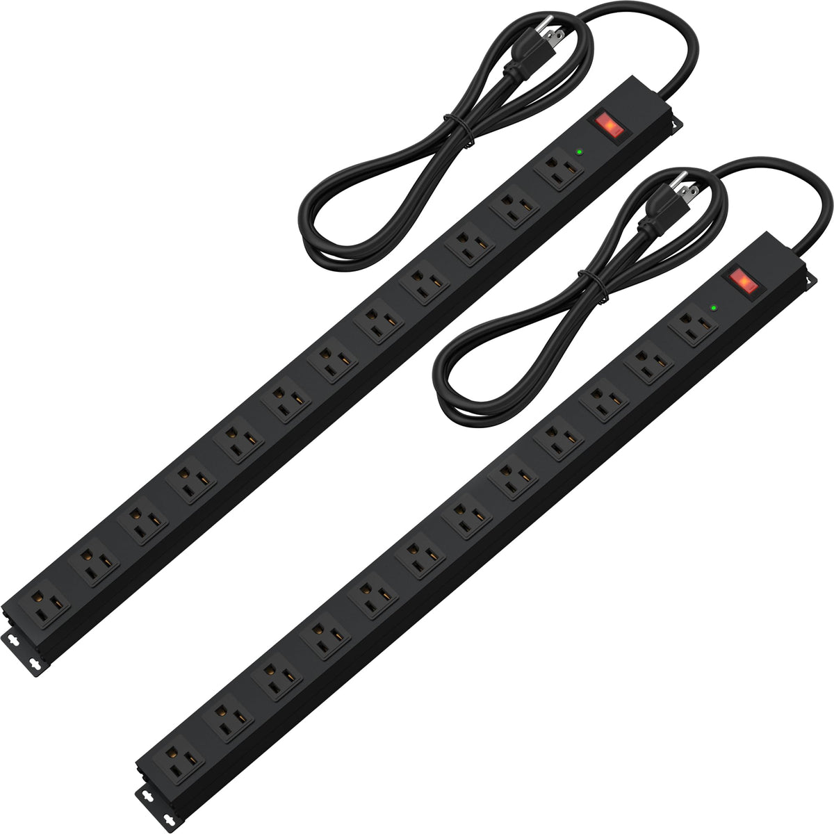 12 Outlet Long Power Strip Surge Protector With 2100 Joules, 6Ft Power Cord, Wide Spaced Outlet Power Bar, Overload Protection S