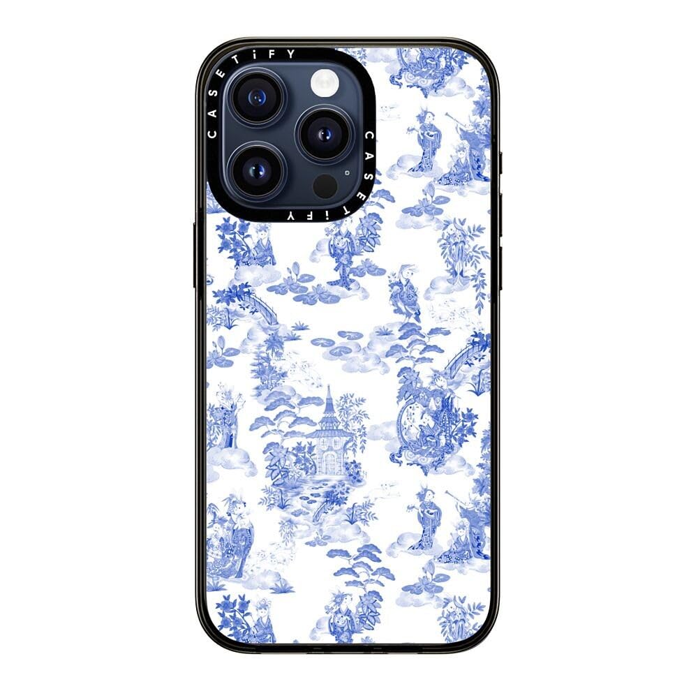 Casetify Compact Case For Iphone 15 Pro Max [2X Military Grade Drop Tested / 4Ft Drop Protection]   Moon Caravan Toile   Clear B