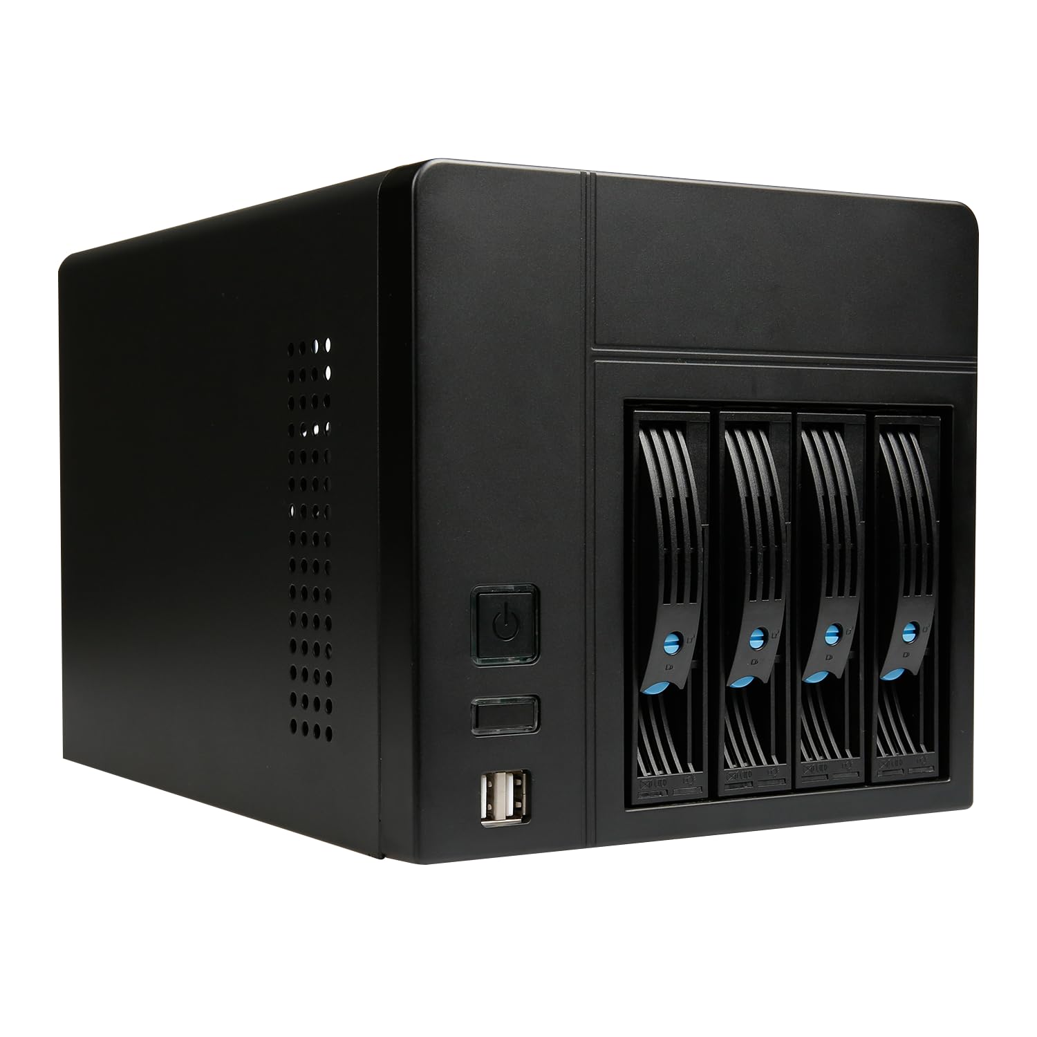 AUDHEID Mini-ITX NAS PC K3 Chassis, 4 Bay DIY Computer Case, Compatible with PSU Flex&MB ITX, 4 x 2.5/3.5  Tray, Network Attache
