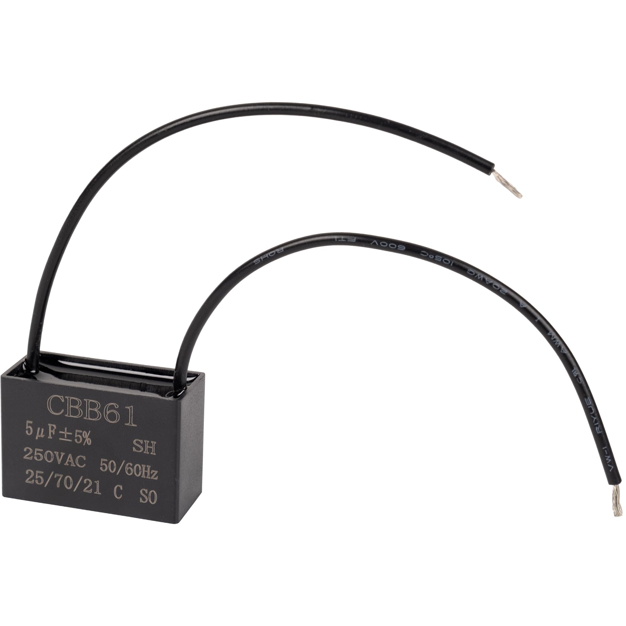 [2 Wires] Cbb61 5Uf 2 Wire 250V Ac Ceiling Fan Capacitor By Bluestars   Pack Of 1   Electric Fan Pump Motor Generator   50/60 Hz