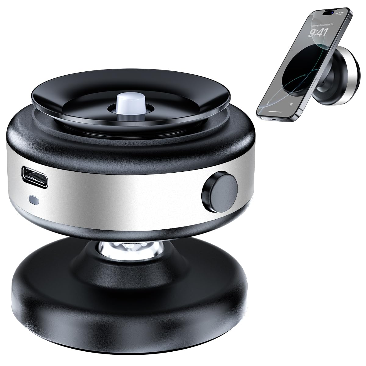 Upgraded Magnetic Car Phone Holder Mount, 360 Adjustable Electric Vacuum Strong Suction Phone Holder For Car/Gym/Mirror/ Smooth 