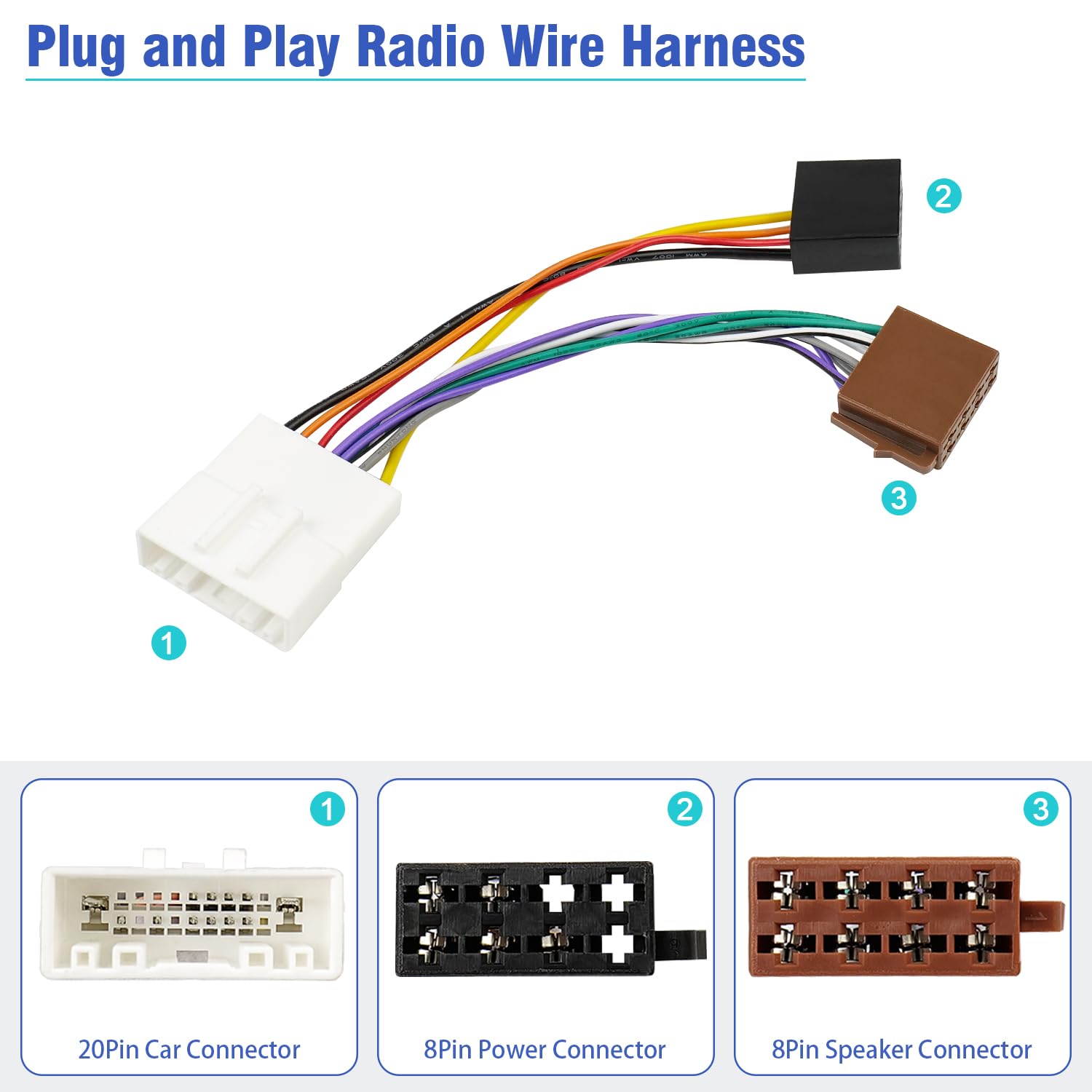 Jayubien Radio Wire Harness For Nissan Stereo Connector, Compatible With Altima Frontier Xterra Murano Armada Pathfinder Quest I