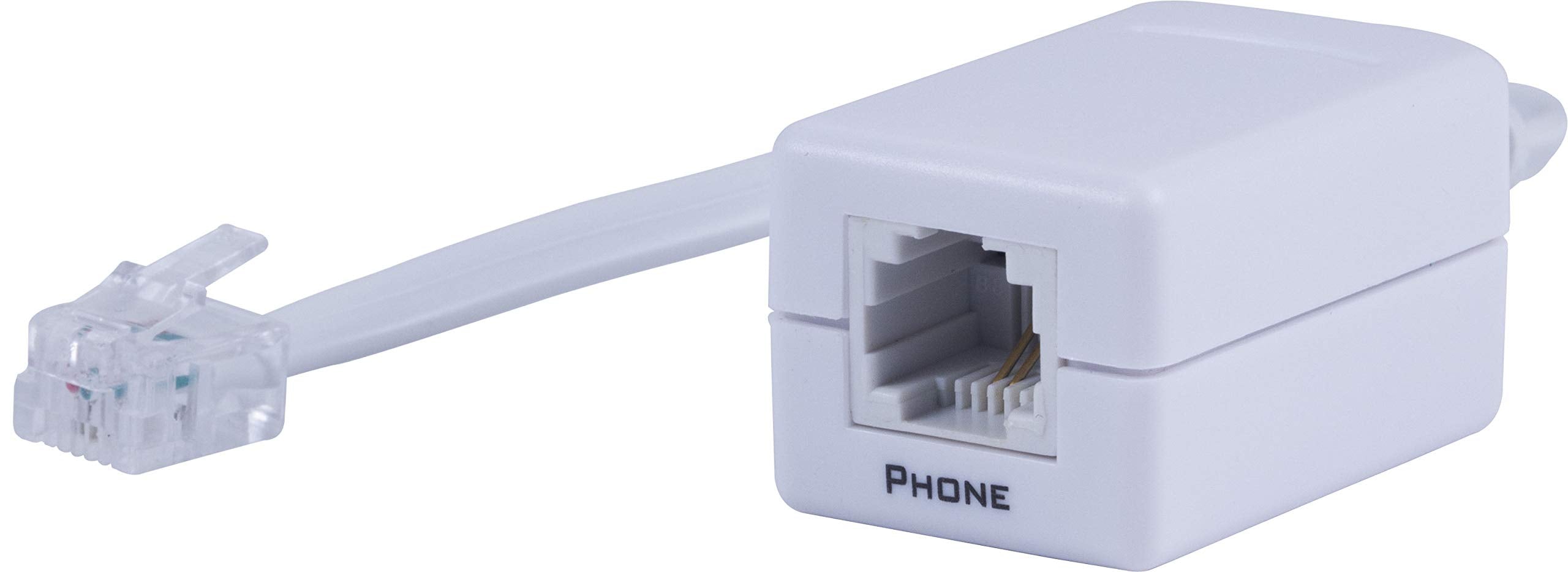 Power Gear Phone Line Dsl Filter, One Device, Male To Female, 1 Line Noise Filter, For Answering Machines, Telephones Or Fax Mac