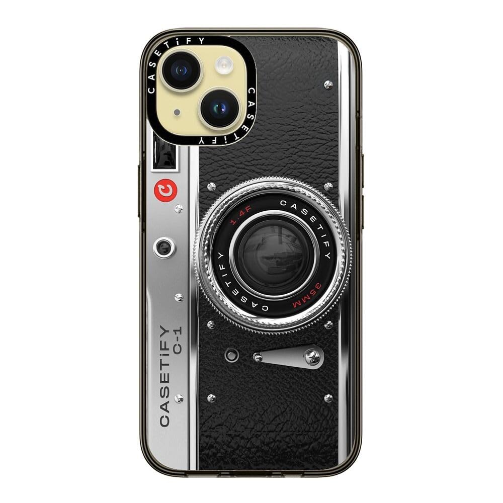 Casetify Compact Case For Iphone 15 [2X Military Grade Drop Tested / 4Ft Drop Protection]   Camera Case   Classic   Clear Black