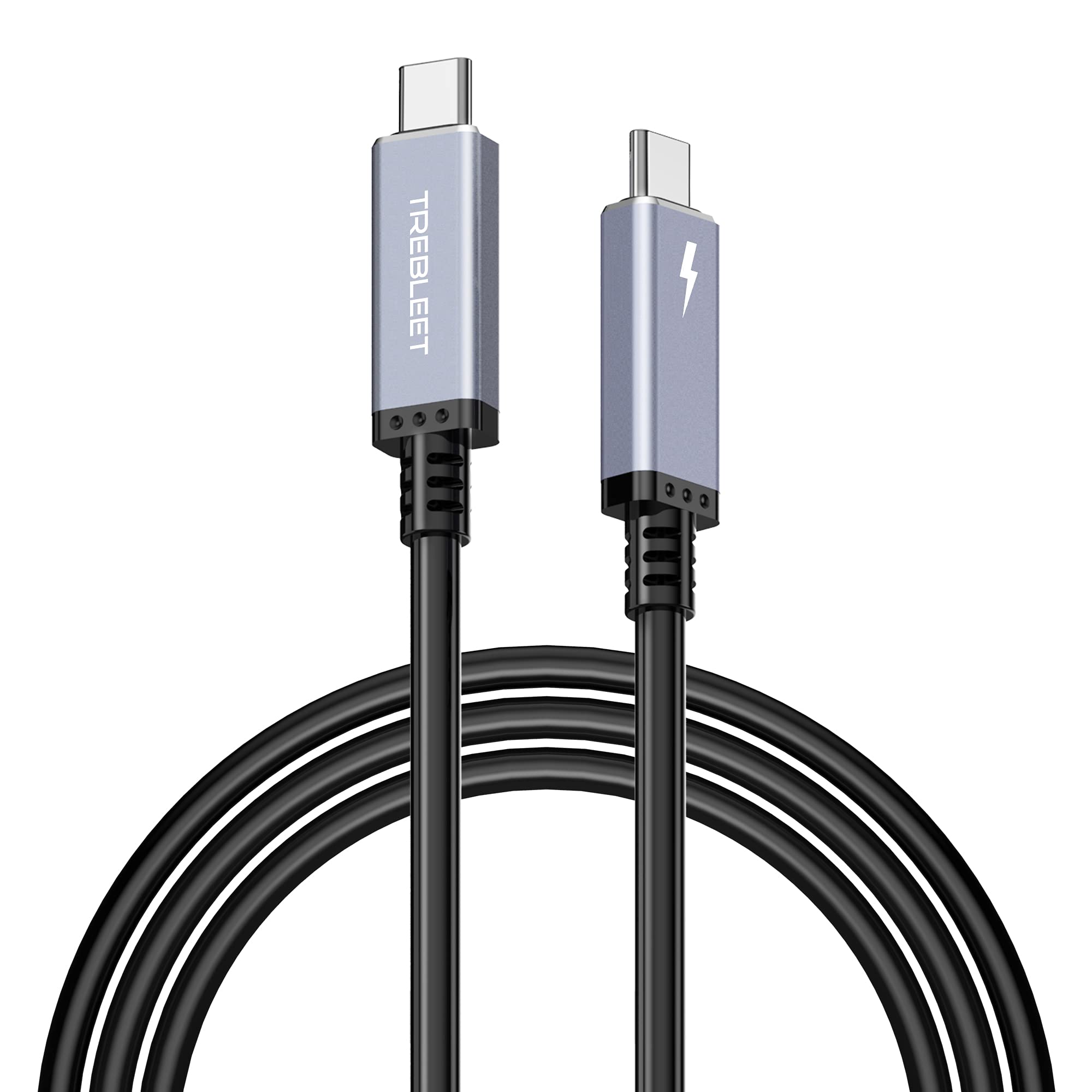 Trebleet 40Gbps Usb4 Cable Compatible With Thunderbolt 3, Thunderbolt 4, 6.6Ft (2M), 100W, 5K@60Hz, Compatible With Thunderbolt 3 (Usb C) Hub, Adapter, Egpu, 20V/5A