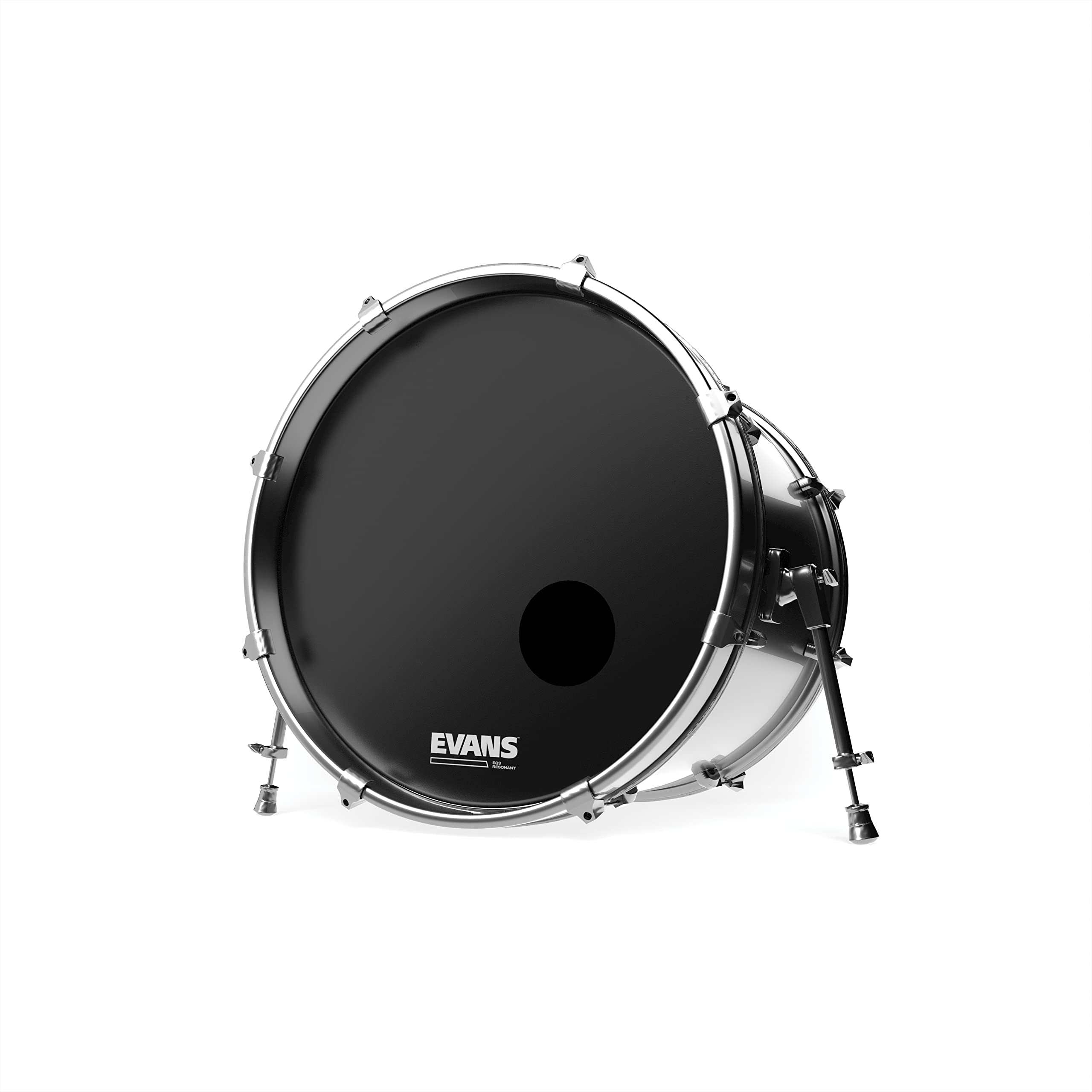 Evans Eq3 Resonant Black Bass Drum Head, 18 Inch