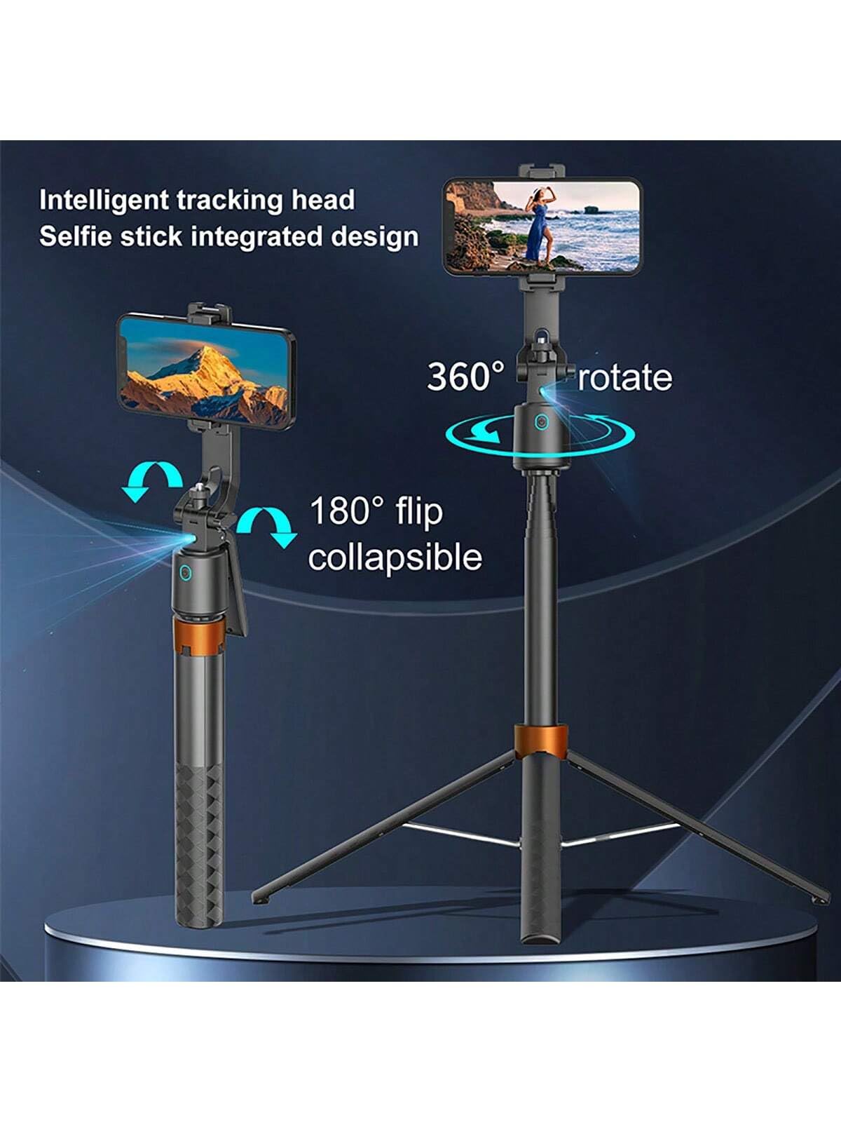 Auto Face Tracking Phone Holder, 360 Rotation Phone Tripod With Wireless Remote And Phone Holder, Selfie Stick Tripod For Iphone