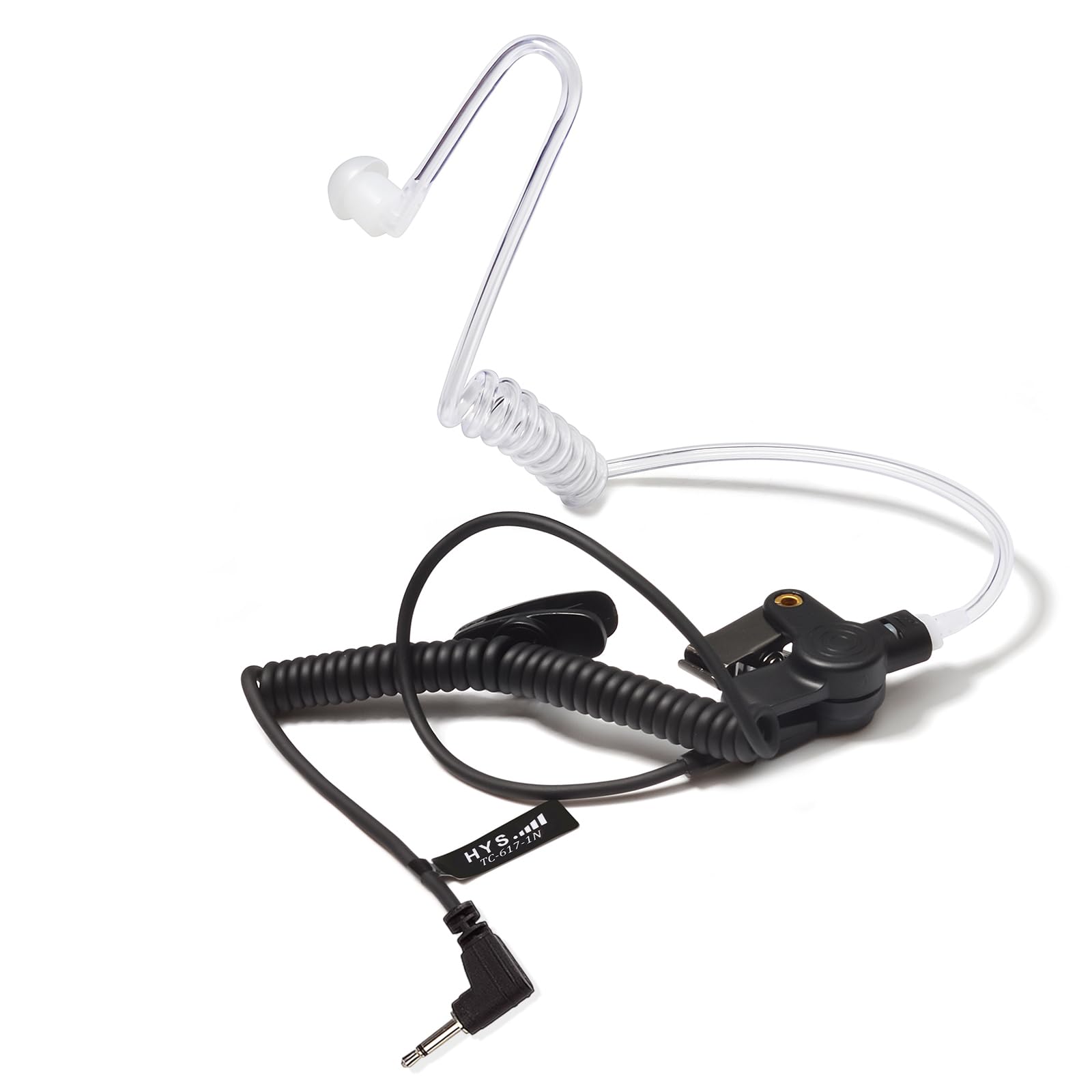 Hys 2.5Mm Receiver/Listen Only Surveillance Acoustic Tube Earpiece Headset Shoulder With One Pair Medium Earmolds(Left And Right