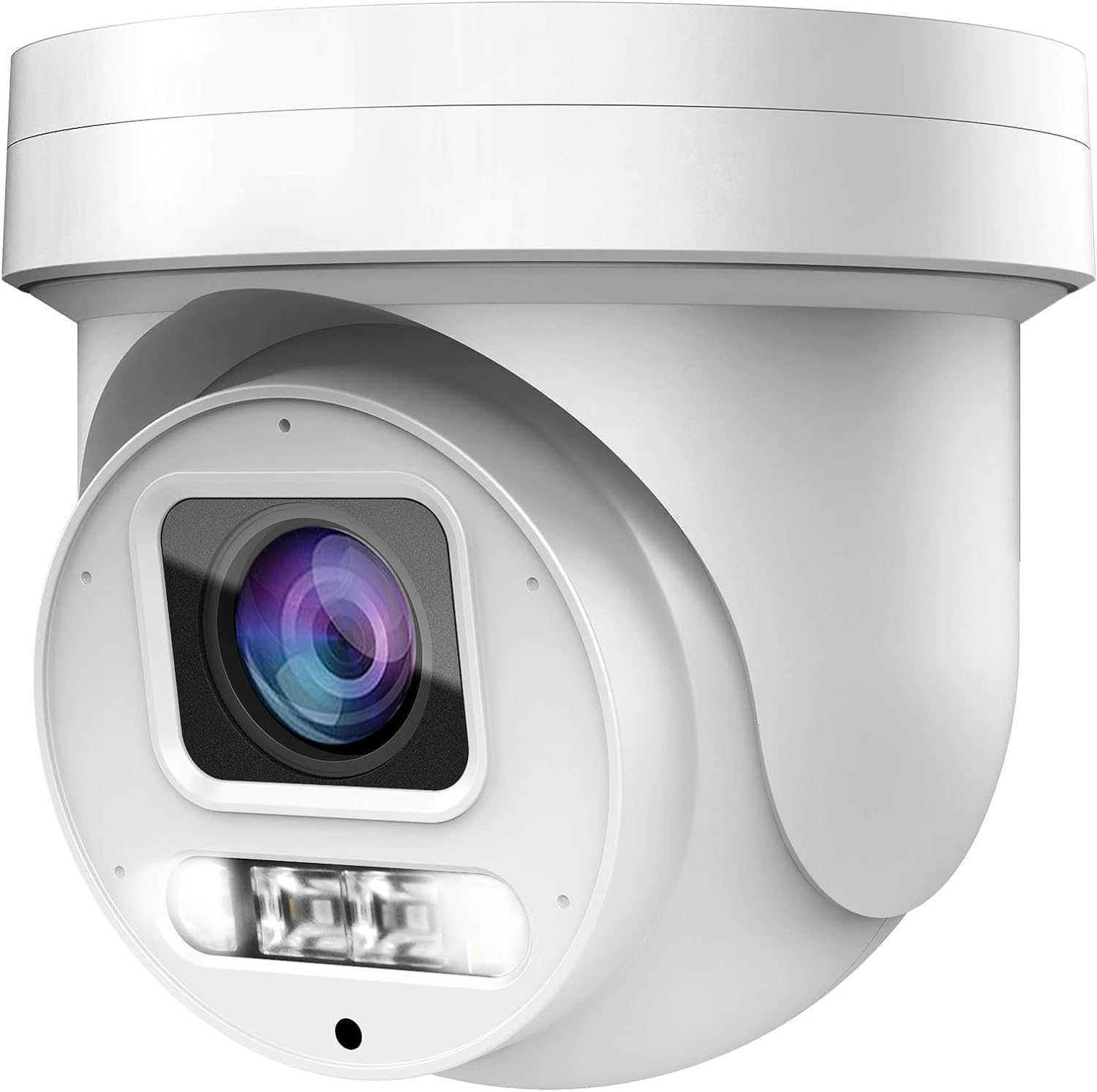 4K 8Mp Mini Ptz Dome Poe Ip Camera Outdoor Pan 350 Tilt 90 5X Optical Zoom, 130Ft Full Color Night Vision, H.265, Ip67, Built In