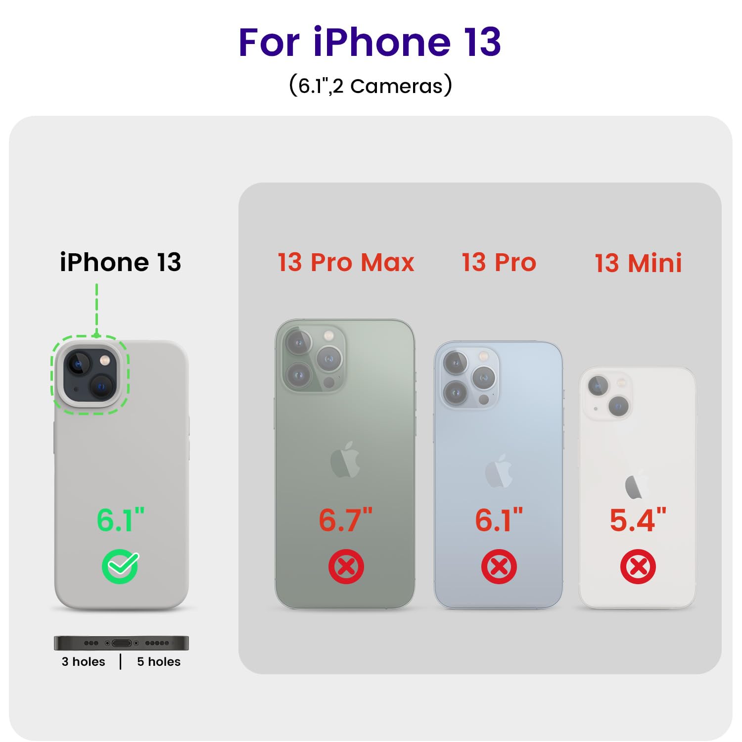 Otofly Designed For Iphone 13 Case, Silicone Shockproof Slim Thin Phone Case For Iphone 13 6.1 Inch (Natural Titanium)