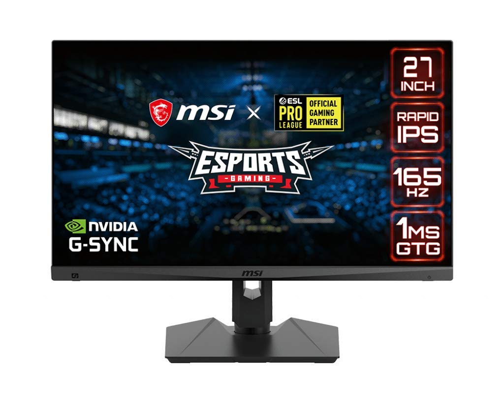 Msi Qhd Rapid Ips Gaming Non Glare Super Narrow Bezel 1Ms 2560 X 1440 165Hz Refresh Rate Adjustable Arm G Sync Compatible 27