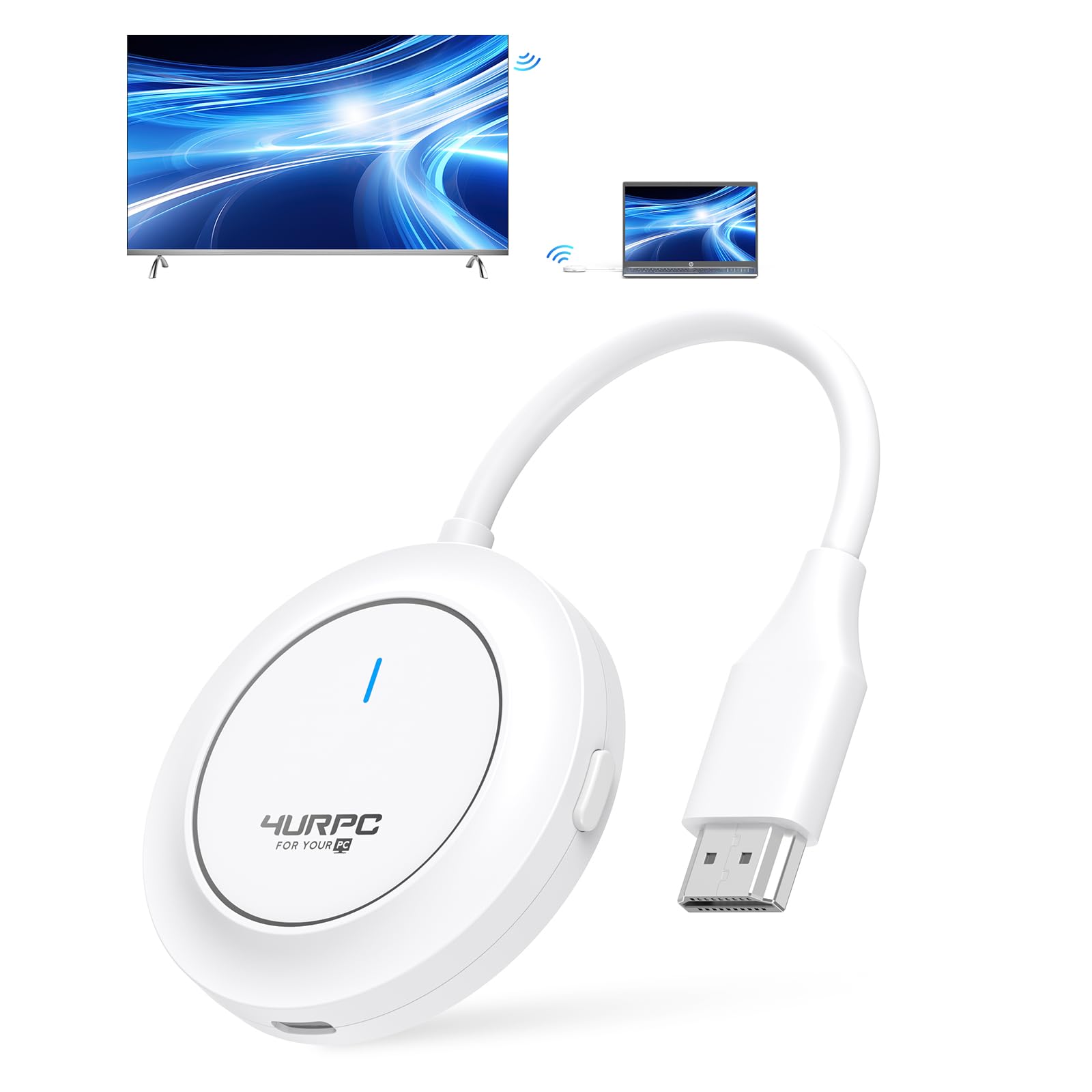 4Urpc Wireless Hdmi Transmitter And Receiver 100Ft/30M, Plug And Play Wireless Display Adapter 2.4G/5G, 4K Decode 1080P Output S