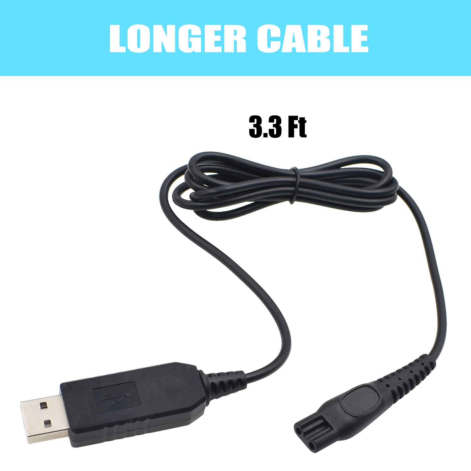 BOEEA HQ8505 Shaver Charger Cord for Philips Norelco 3000 5000 7000 Series - 15V AC Adapter Power Supply, 3.3Ft Charging Cable