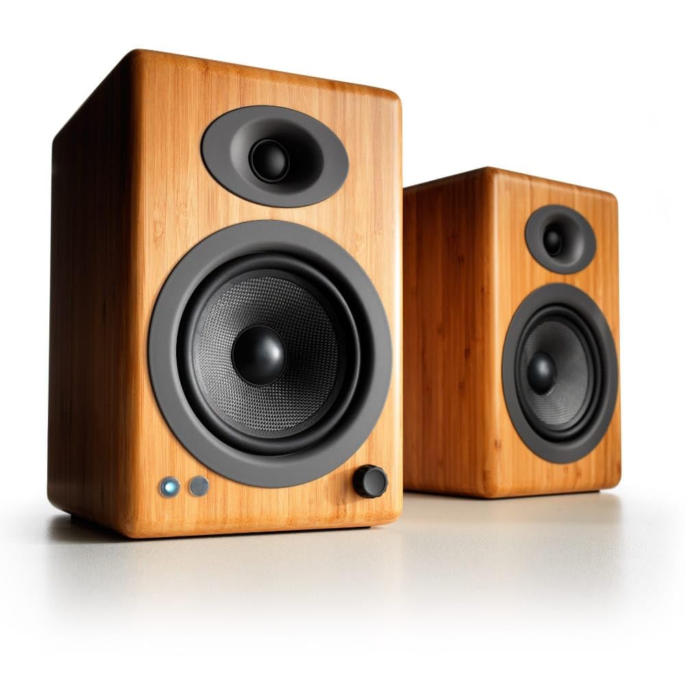 Audioengine A5 Wired Active Powered Home Theater Bookshelf Speakers   150W Premium Studio Monitors