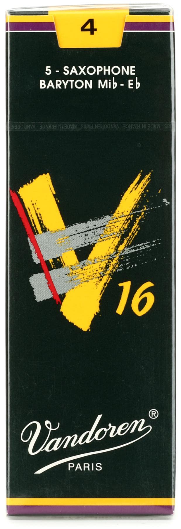 Vandoren SR744 Baritone Sax V16 Reeds Strength 4; Box of 5