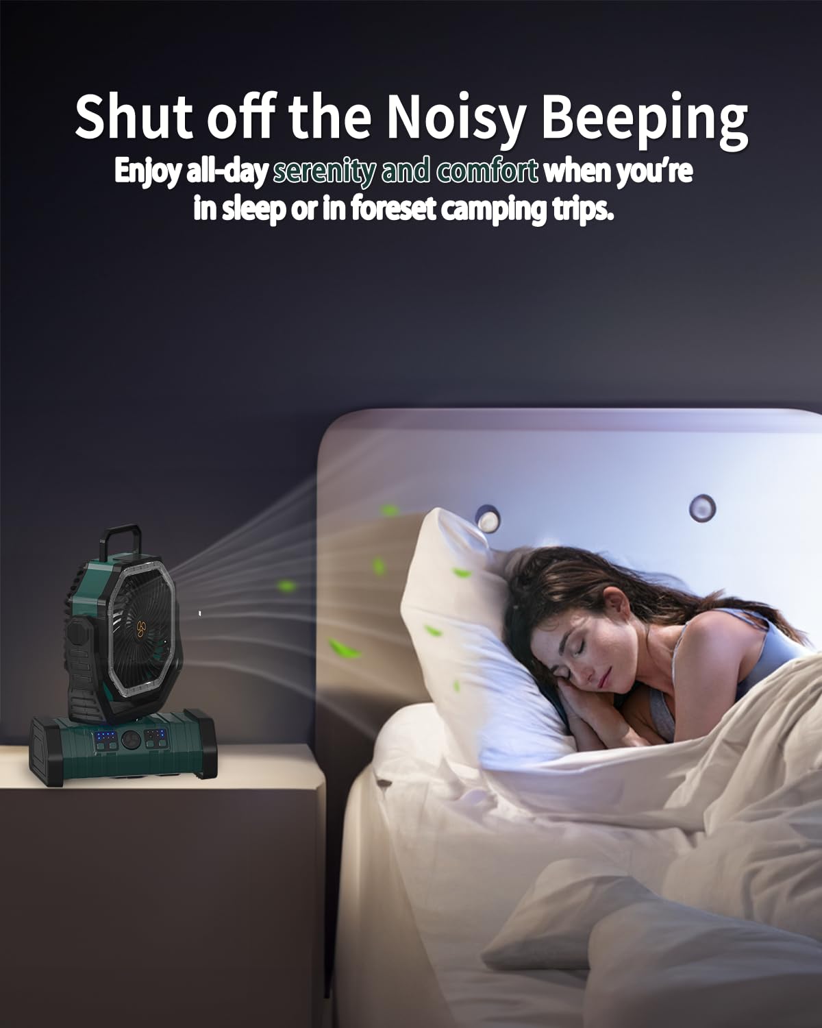 Adust Camping Battery Operated Powered Fan With Led Lantern Light 20000Mah Rechargeable Portable, Oscillating Fan With 360 Rotat