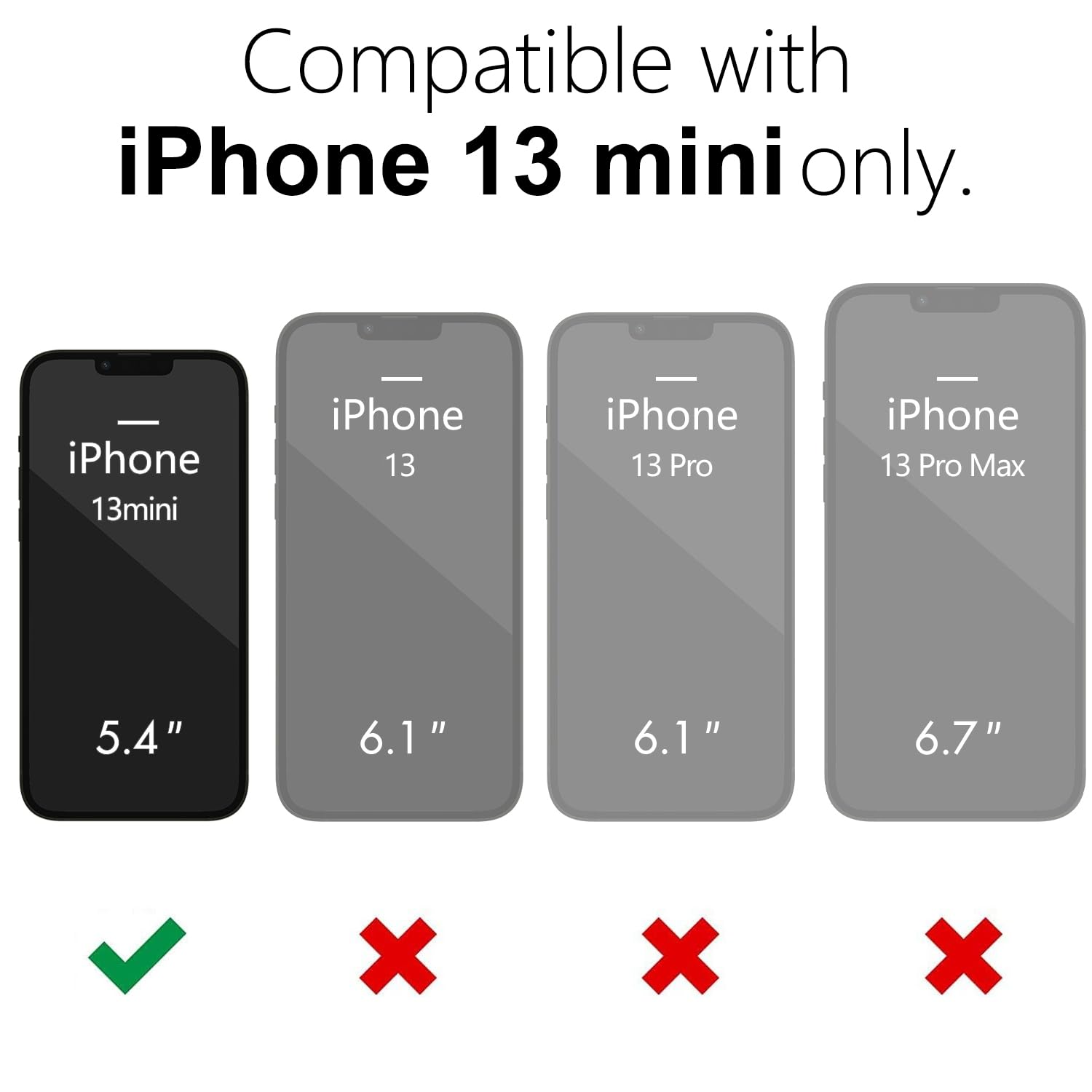 Oakxco Designed For Iphone 13 Mini Phone Case Liquid Silicone Grip, Cute Thin Slim Soft Rubber Tpu Plain Smooth Gel Cover For Wo