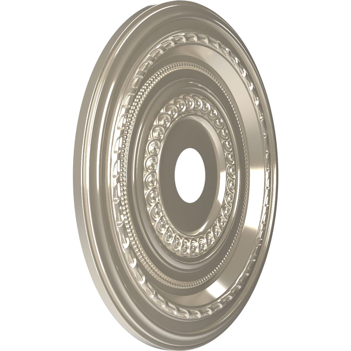 Ekena Millwork Cmp22Cobcr Cole Thermoformed Pvc Ceiling Medallion (Fits Canopies Up To 6), 22Od X 3 1/2Id X 1P, Bright Coat Chro