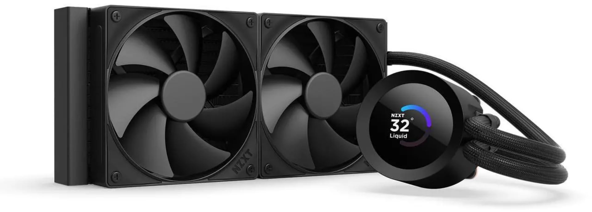 NZXT Kraken Plus 240 - AIO CPU Liquid Cooler - 240mm Radiator - 2 x F120P Fans - Customizable 1.54 Square LCD - AMD AM5, AM4 - I