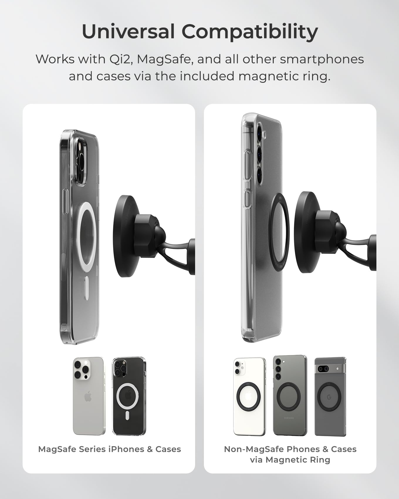 Iottie Itap 3 Magnetic Flush Mount Car Mount Phone Holder With Magnetic Ring Adapter. Compatible With Magsafe, Iphone, And Andro