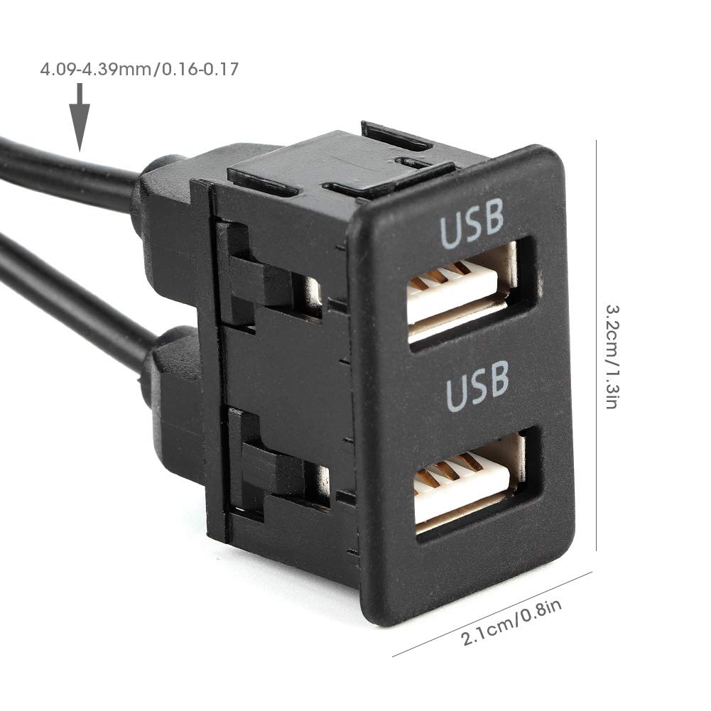 Aramox Dashboard Cable Adapter,1.5M Usb Panel Extension Cable 2 Port Car Mount Flush Cord For Truck Boat