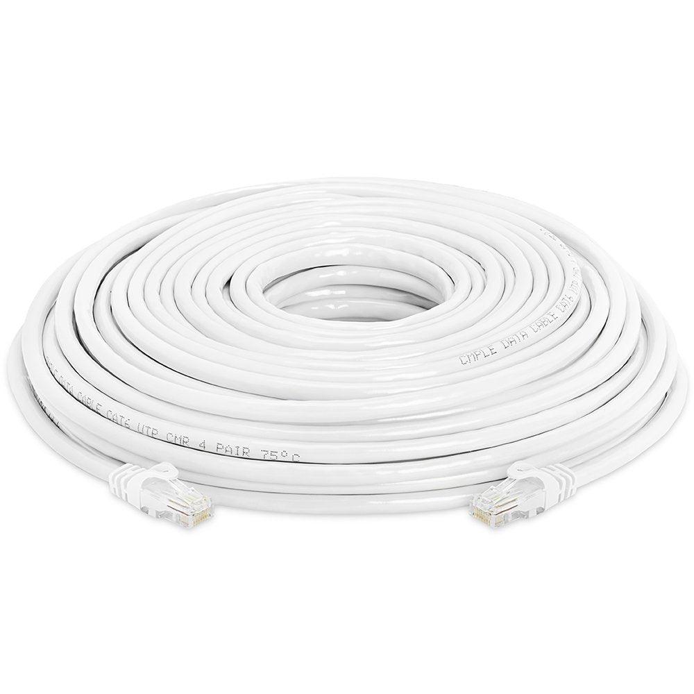 Cmple Cat6 Ethernet Cable 10Gbps 550MHz RJ45 Connectors White 100 Feet