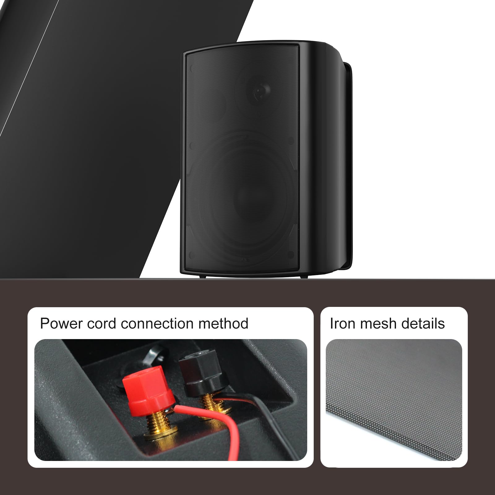 Studiofinix 6.5 Inch Outdoor Speakers Waterproof Wired 400W Wall Mount Speakers Passive, Suitable Use For Indoor, Patio,Covered