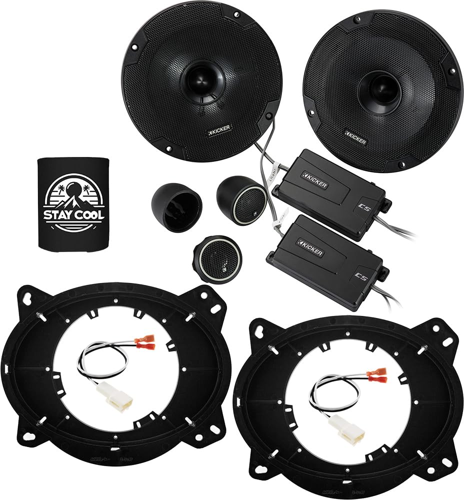 KICKER Front Door 6.5 Speakers Kit for Toyota Tundra (Crew Cab) 2007-2013 Upgrade Kit - Pair of CS Series 6 1/2 Inch Component S