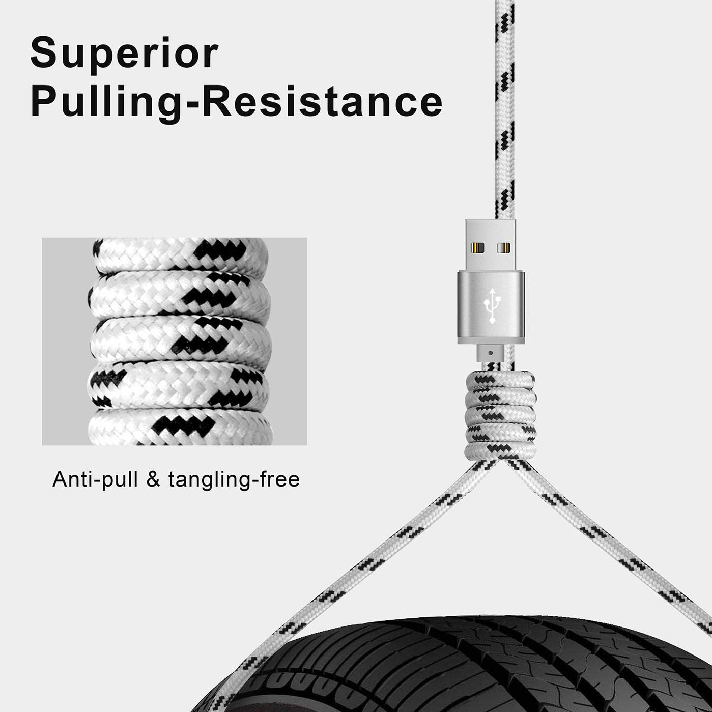 10Ft Multi Charging Cable 3A 2Pcs 3 In 1 Braided Usb Fast Charger Cable With Ip/Micro Usb/Type C Adapter Port For Cell Phones/Ip