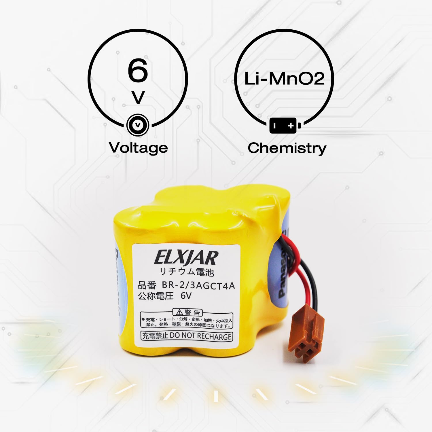 Elxjar (3-Pack) Br-2/3Agct4A 6V 4400Mah Replacement Battery For Panasonic Fanuc A98L-0031-0025, Custom-107, Shs749, Alit0138, Li