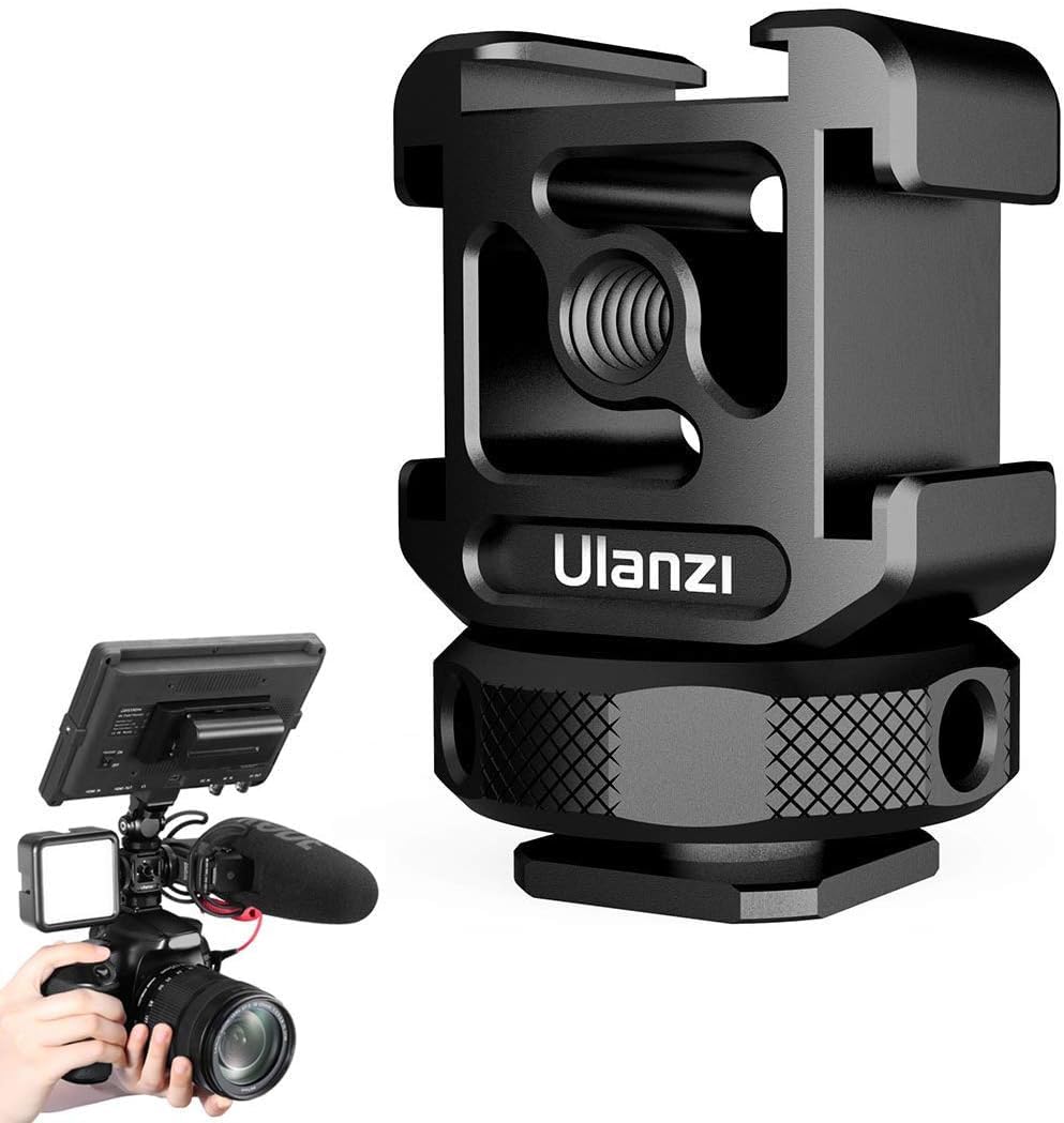Ulanzi Pt 12 Triple Cold Shoe Mounts Plate Microphone Led Video Light Extension Bracket Microphone Stand Rig Bracket Compatible For Dji Osmo Mobile 3 2 Zhiyun Smooth 4/Feiyu Vimble 2 Gimbal Stabilizer