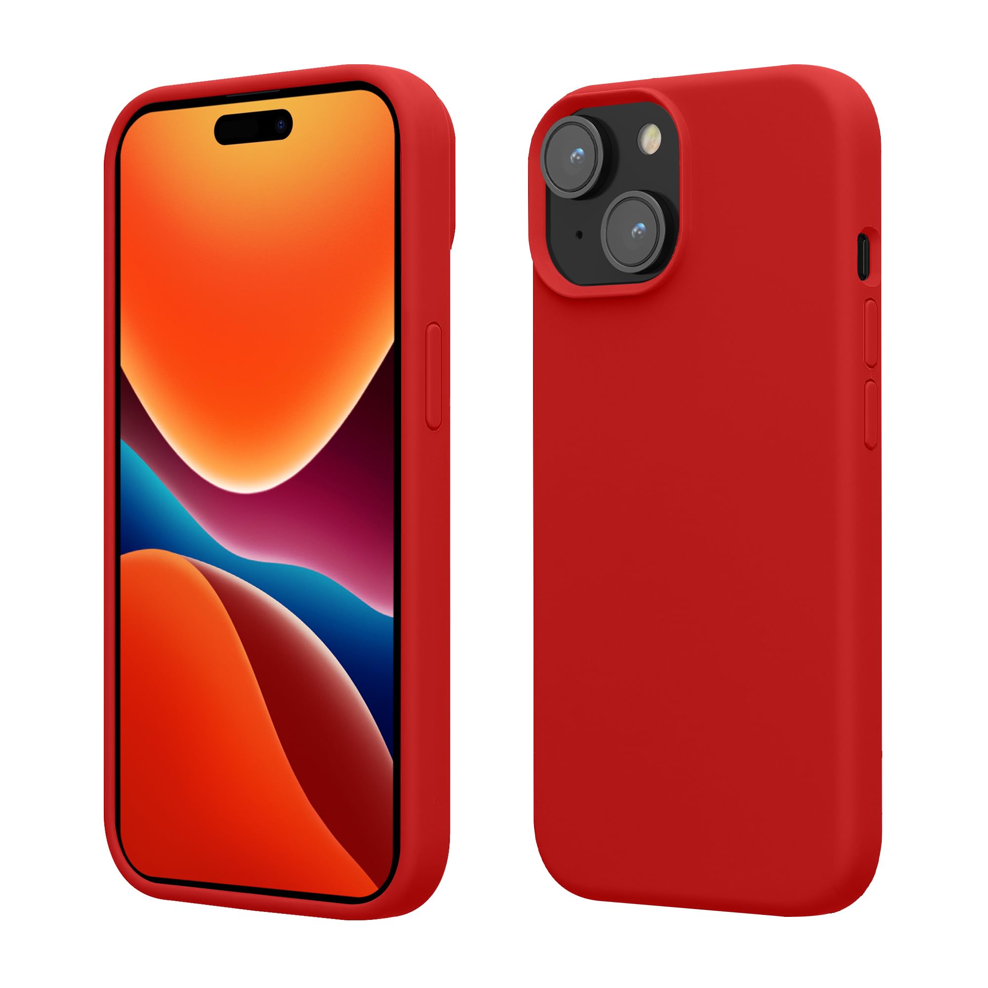 kwmobile Case Compatible with iPhone 15 Case - Slim Soft TPU Silicone Cover - Classic Red