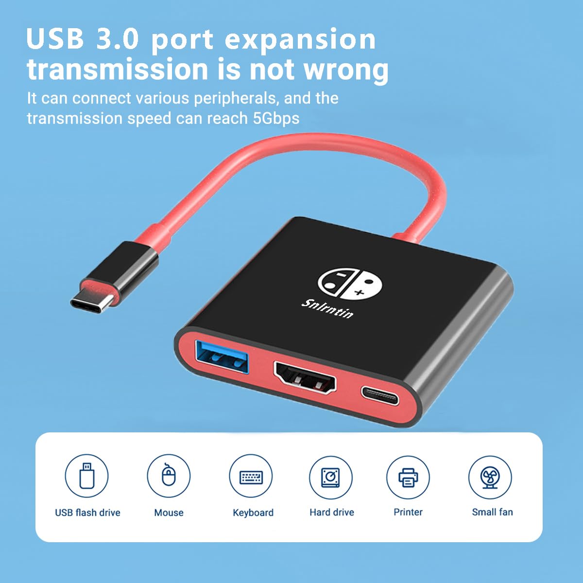 Usb C To Hdmi Multiport Adapter For Switch, 3 In 1 Usb C Digital Av Adapter Converter With 4K Hdmi Output/ Pd 100W Charging/ Usb