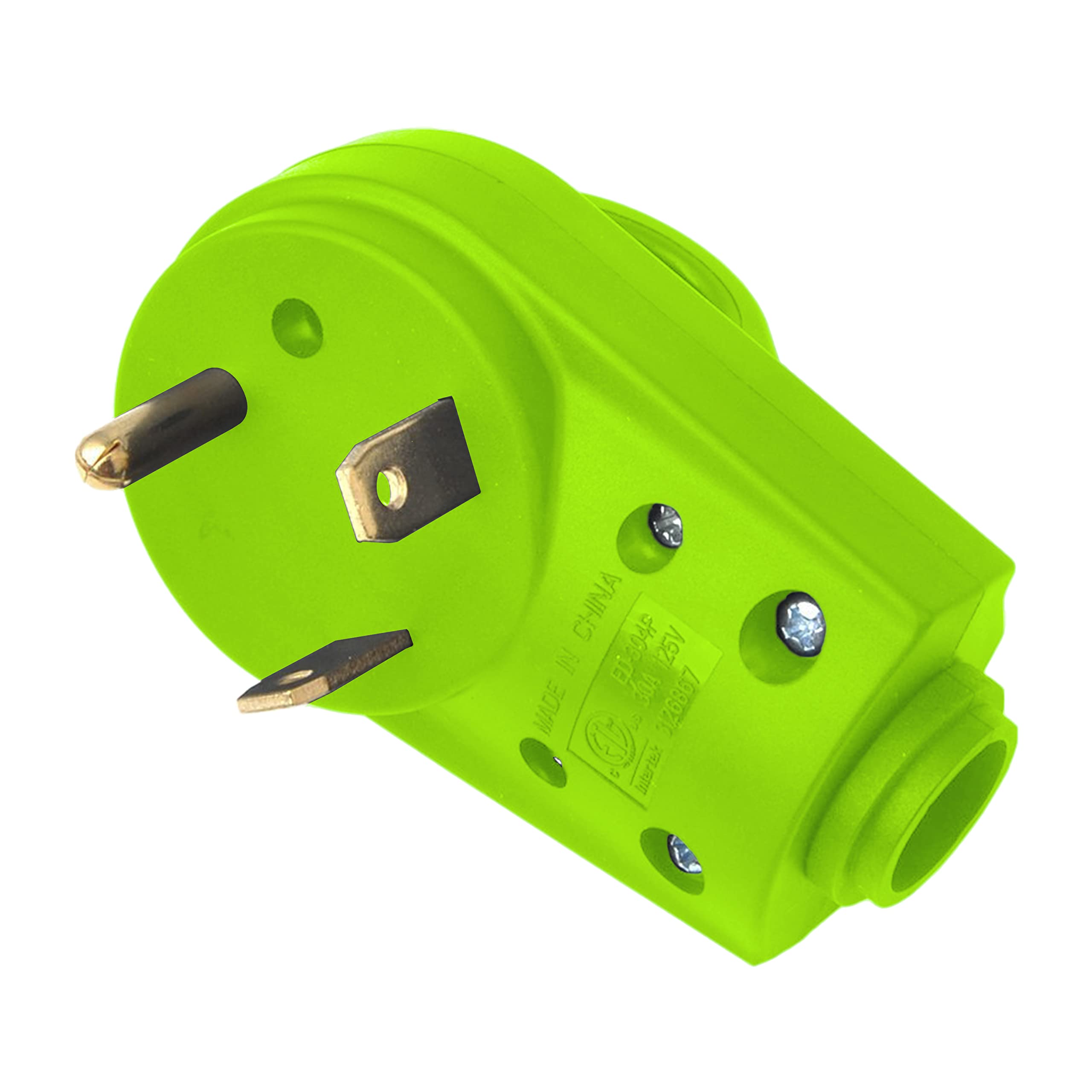 Leisure Cords 30 Amp Male Rv Receptacle Plug Electrical Plug Adapter With Handle (30 Amp Male)