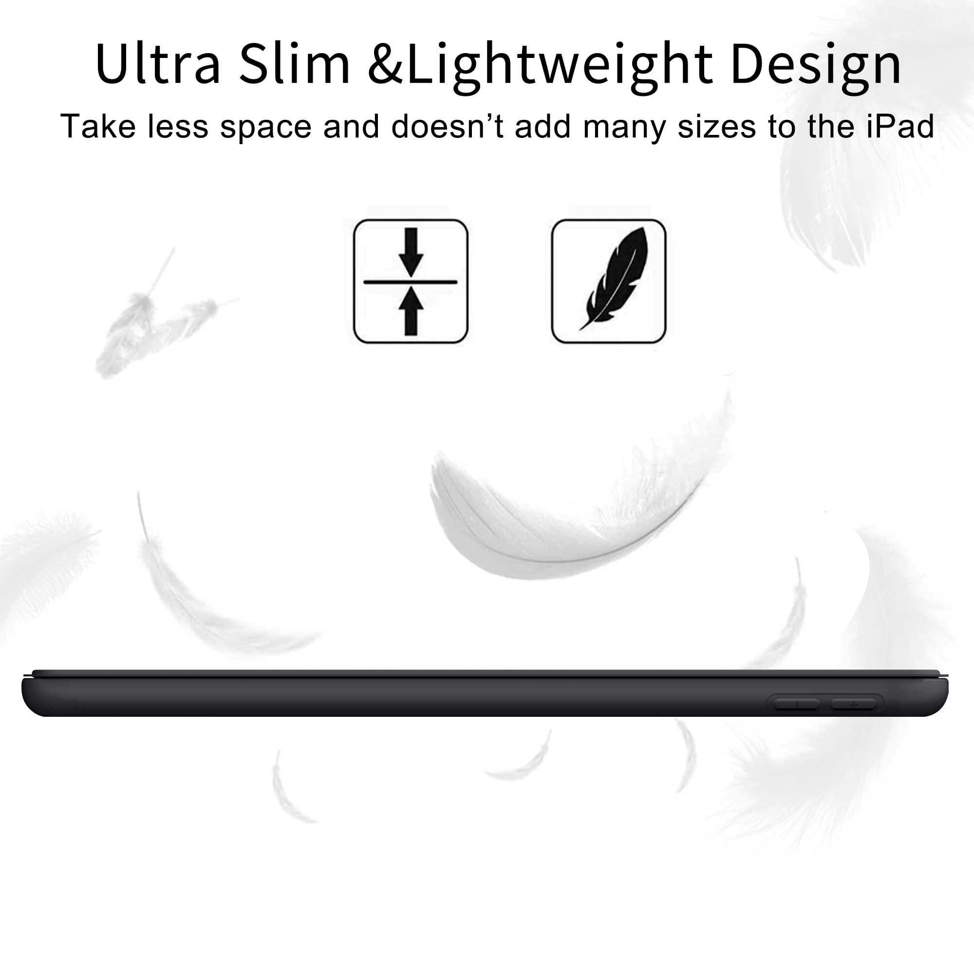 Protutab Case Compatible With Ipad 9Th Generation, Auto Wake&Sleep Slim Trifold Stand Case Compatible With Ipad 8Th Generation (