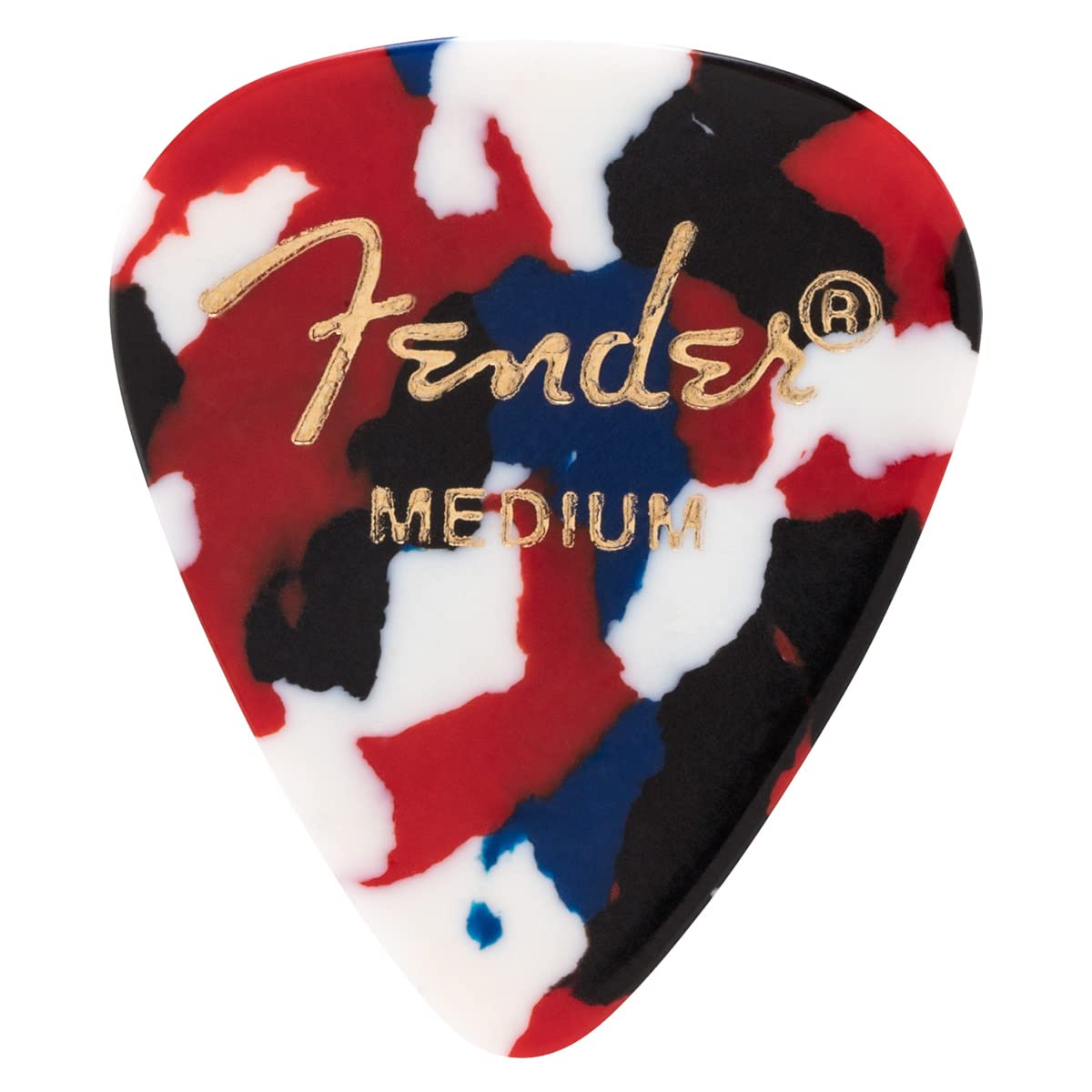 Fender Classic Celluloid Guitar Picks 351 Shape, Guitar Accessories, Confetti, Medium, 12 Pack