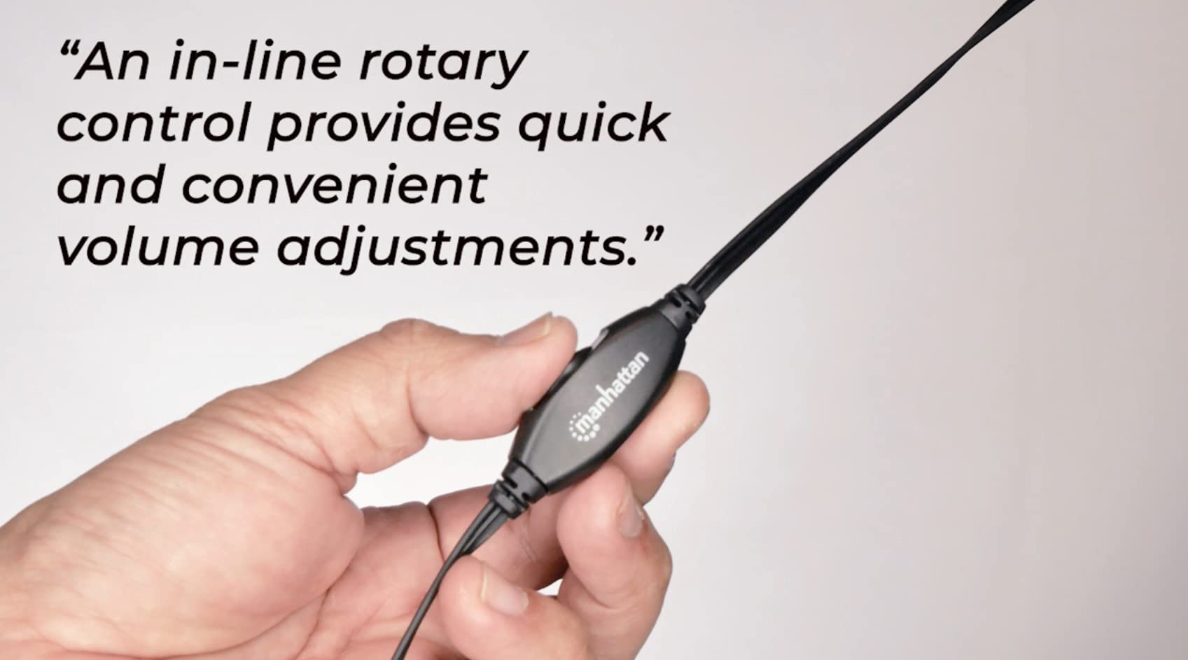 Manhattan 3.5Mm Stereo Headset With Mic   With Microphone, Volume Control, 3.5 Mm Stereo Plugs, 6.5Ft Cable   For Desktop, Lapto